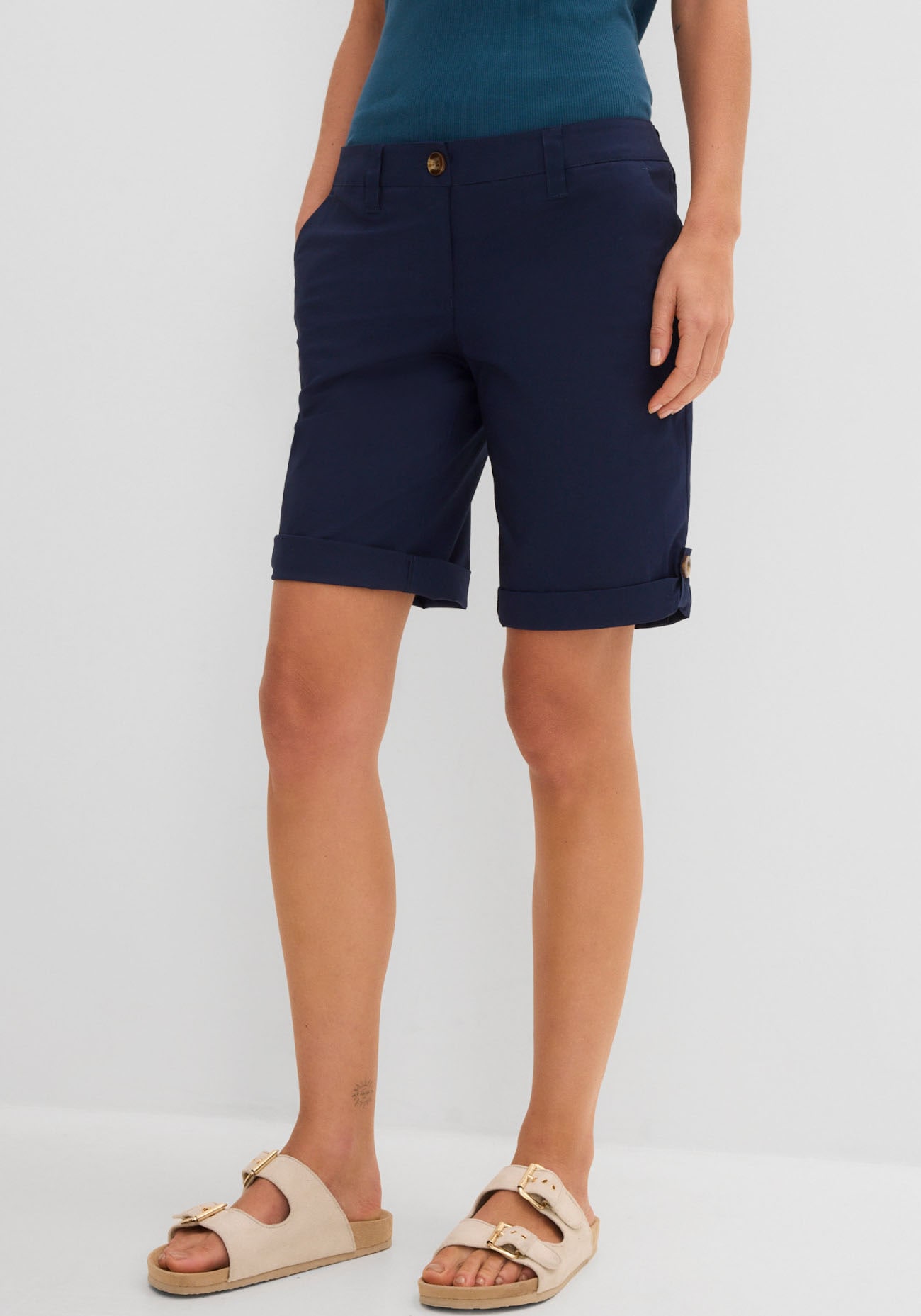 bonprix Bermudas »Stretch Bermuda«  mit krempelbaren Beinen, Regular Fit
