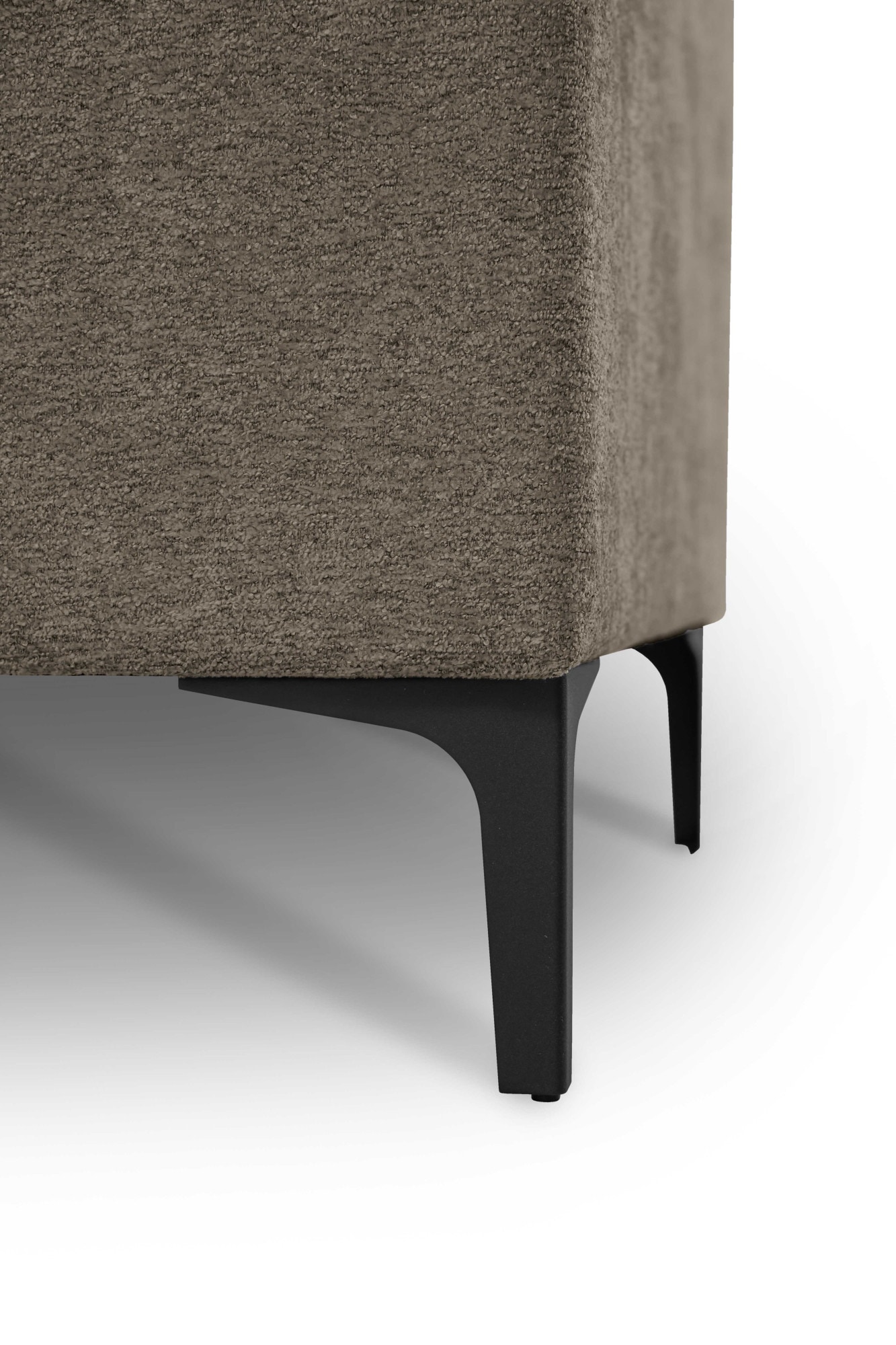 Places of Style Wohnlandschaft »XXL Sofa Oland, Struktur, Flachgewebe, Luxus-Microfaser, Boucle«, U-Form, 342 cm, Wellenunterfederung, Skandi-Design, Metallfüße