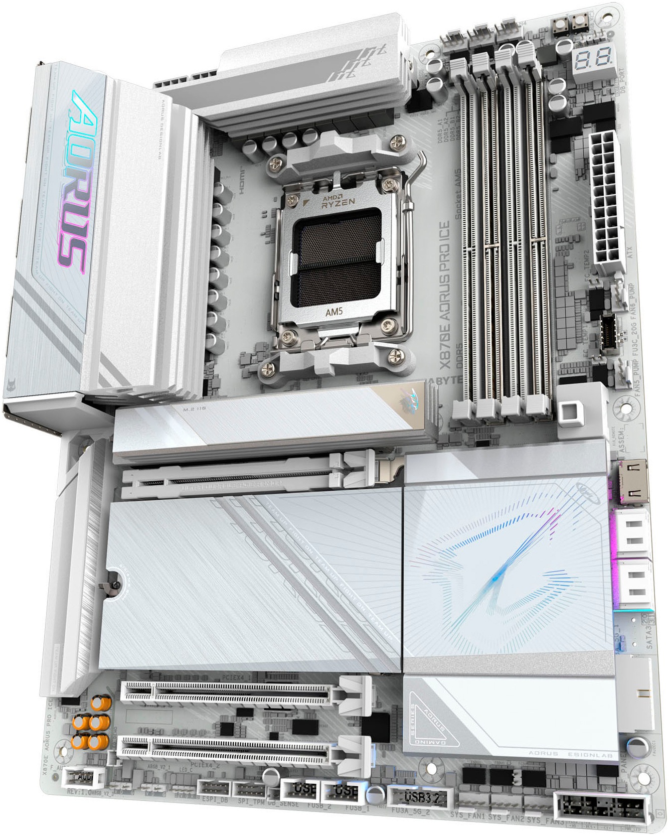 Gigabyte Mainboard »X870E AORUS PRO ICE Motherboard - Unterstützt AMD Ryzen 9000 CPUs, 16+«