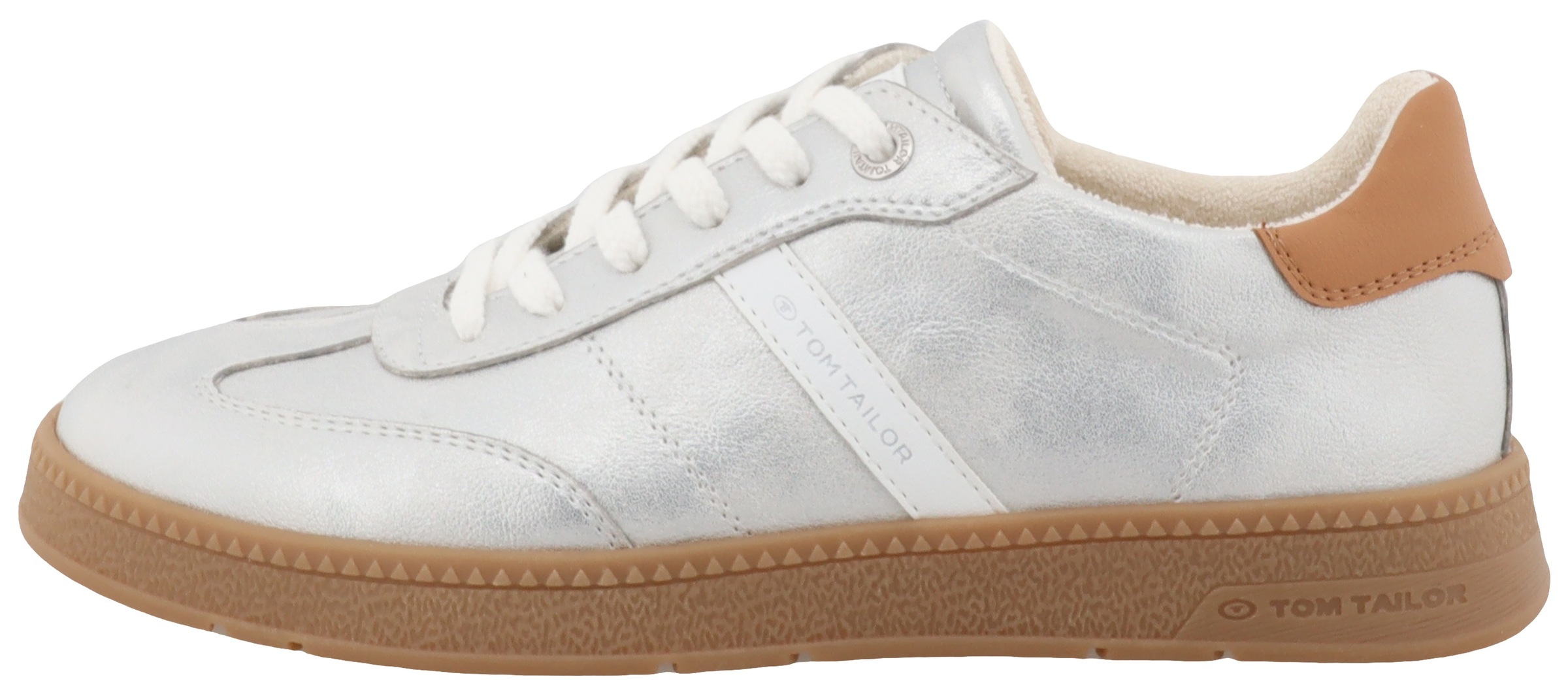 TOM TAILOR Sneaker, Schnürer, Freizeitschuh, Halbschuh mit Kontrastbesatz an der Ferse