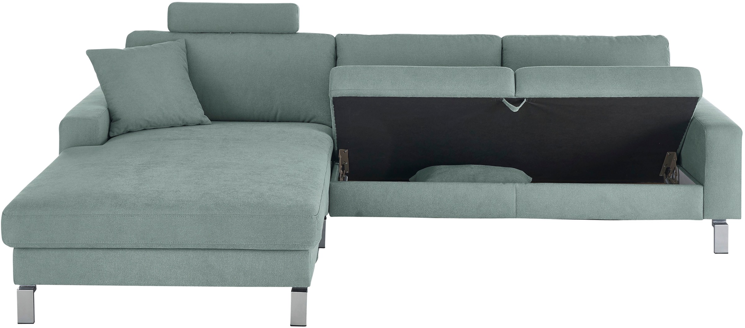 3C Candy Ecksofa »Lecce, wahlweise PUR-Schaumstoff oder Tonnentaschenfederkern«, Bett im 2,5-Sitzer, teilmotorische Schlaffunktion im Longchair, L-Form