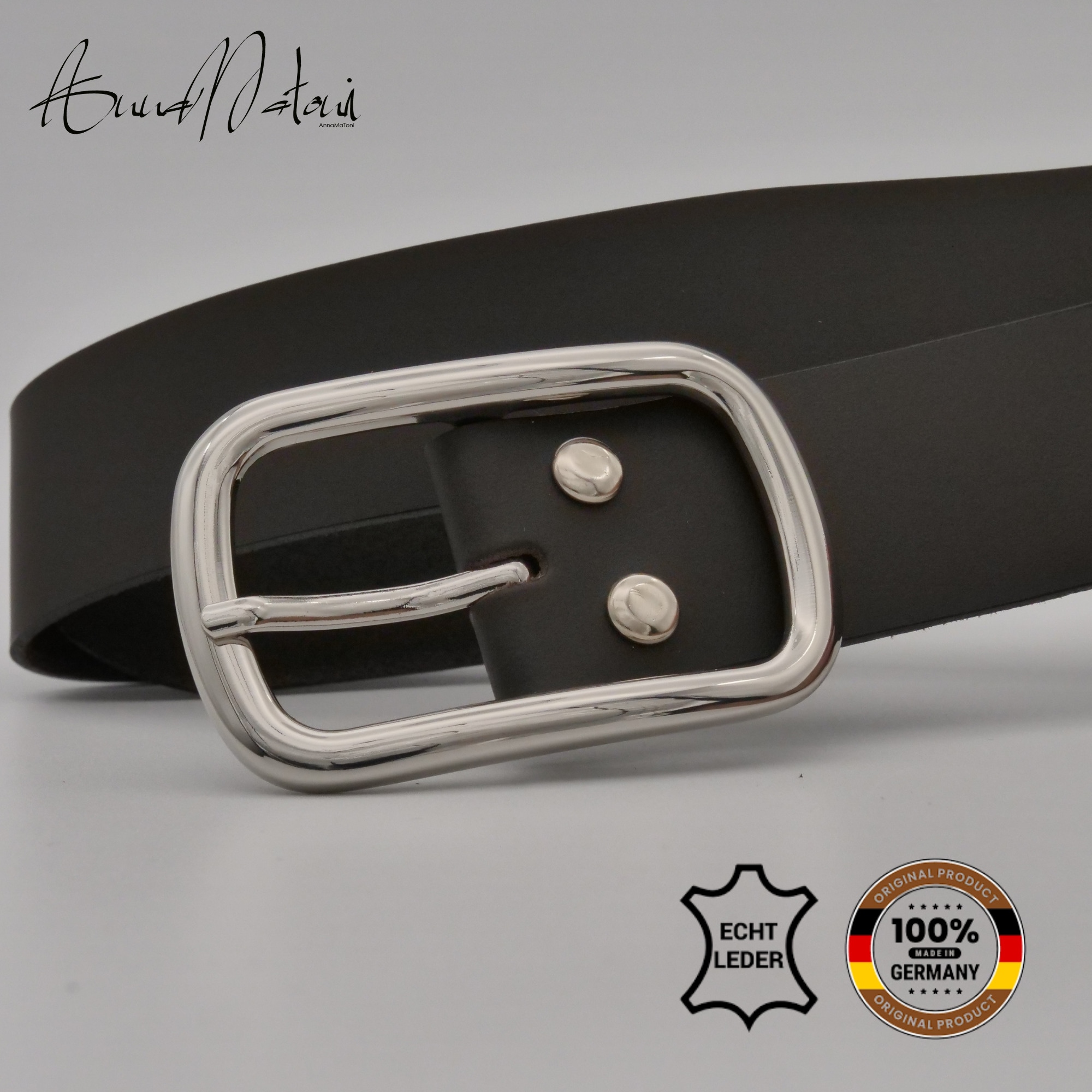 AnnaMatoni Ledergürtel »AnnaMatoni Damen Ledergürtel Basic Gürtel 3,5cm breit echt«