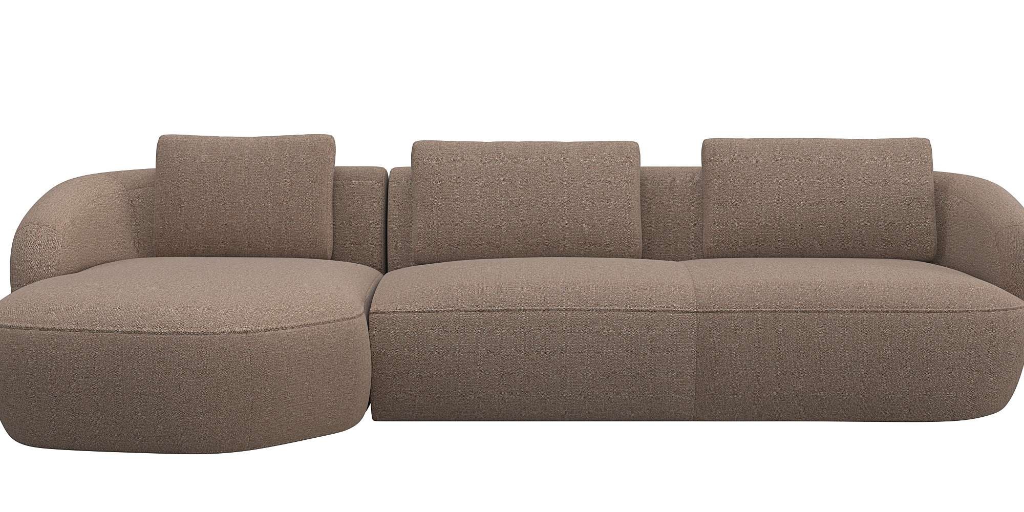 FLEXLUX Wohnlandschaft »Torino, rund, L-Form, Sofa-Ecke mit Recamiere, Long günstig online kaufen