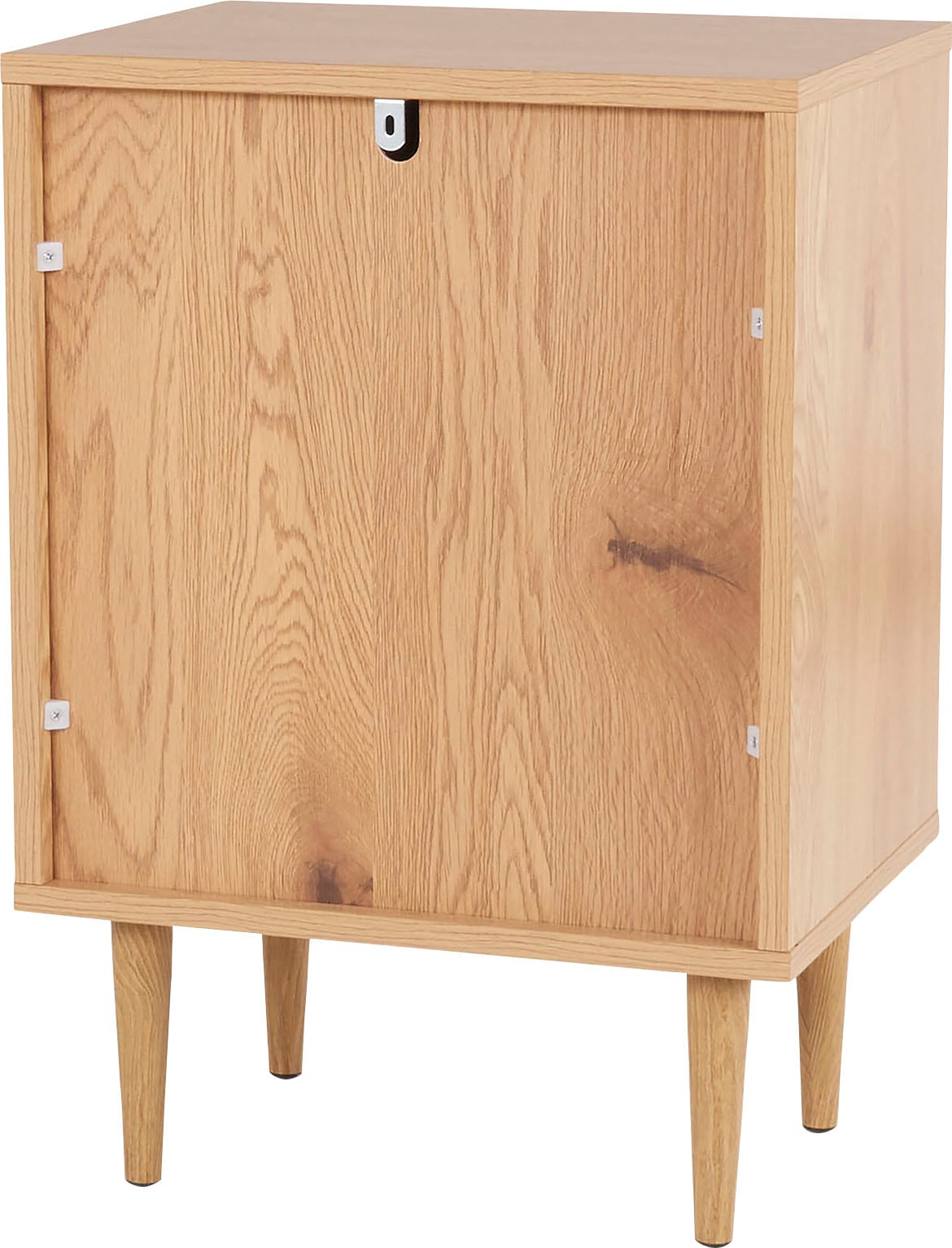 Homexperts Nachtkommode »Andy«, Kiefer Optik, Eisenfüße, B 40 T 30 H 58cm, Rattan, Kiefergriff, 1 Tür