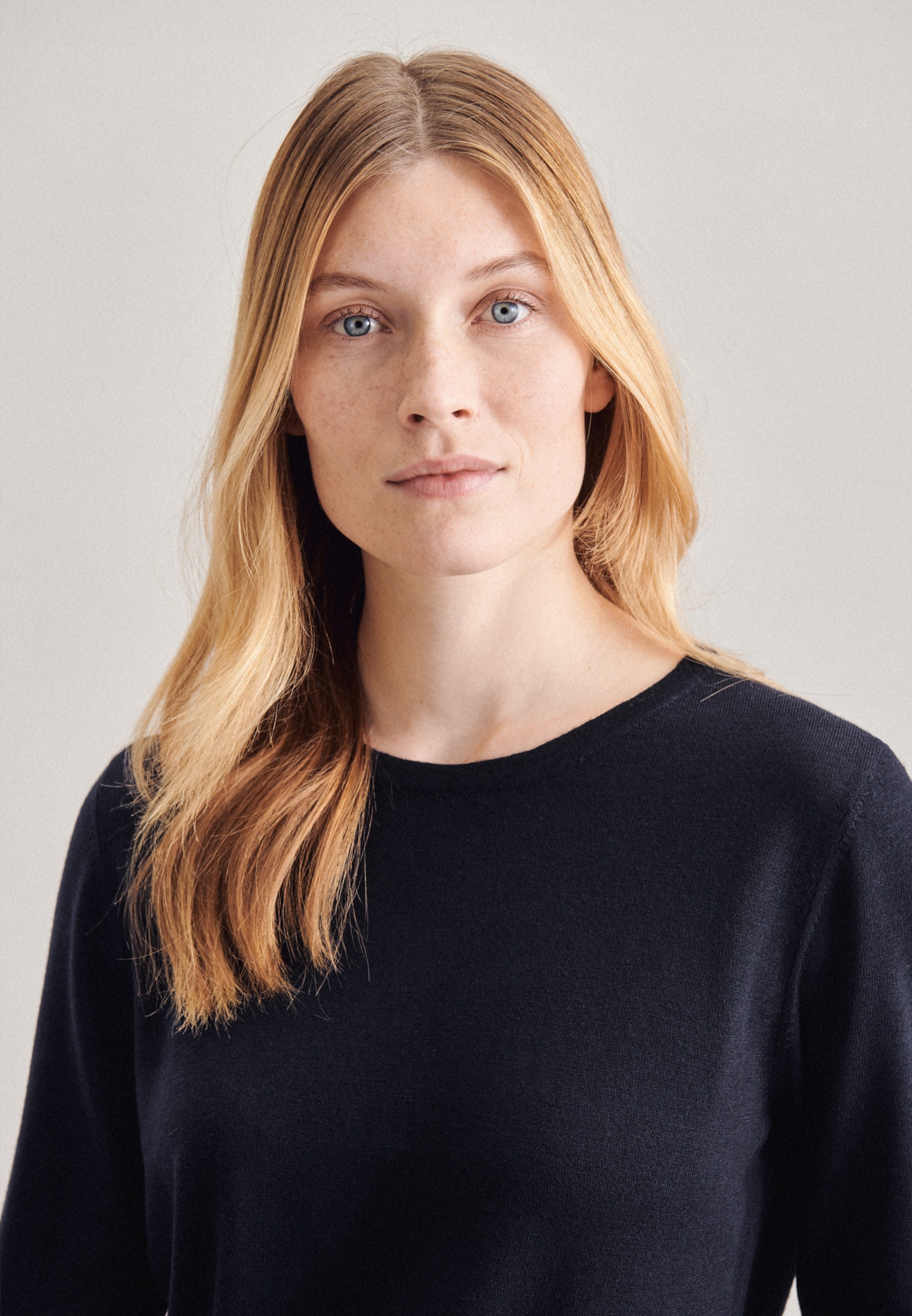 seidensticker Strickpullover »Schwarze Rose«, Rundhals Uni