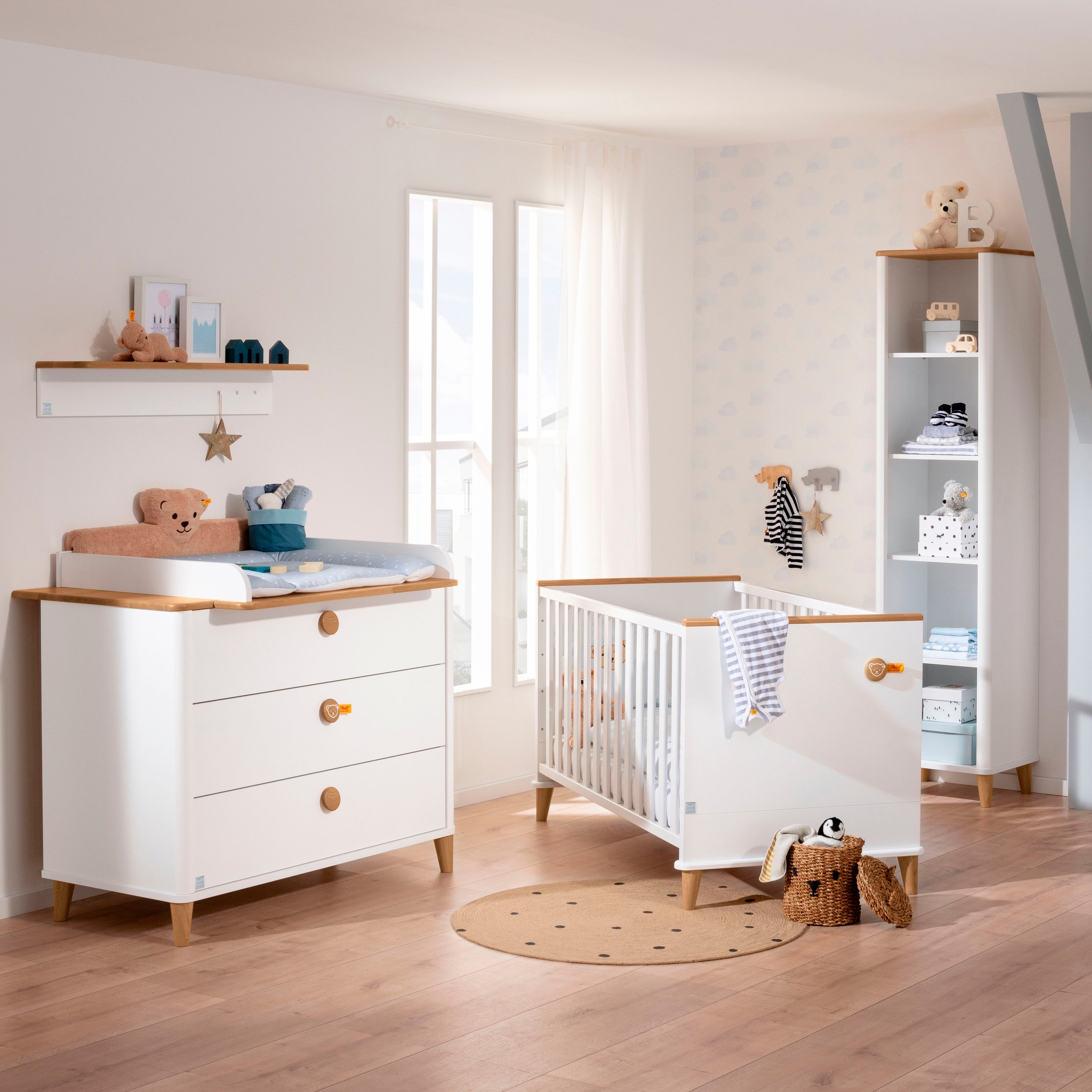PAIDI Kinderregal »"Lotte & Fynn" Wandregal, inklusive 3 Garderobenhaken«, günstig online kaufen