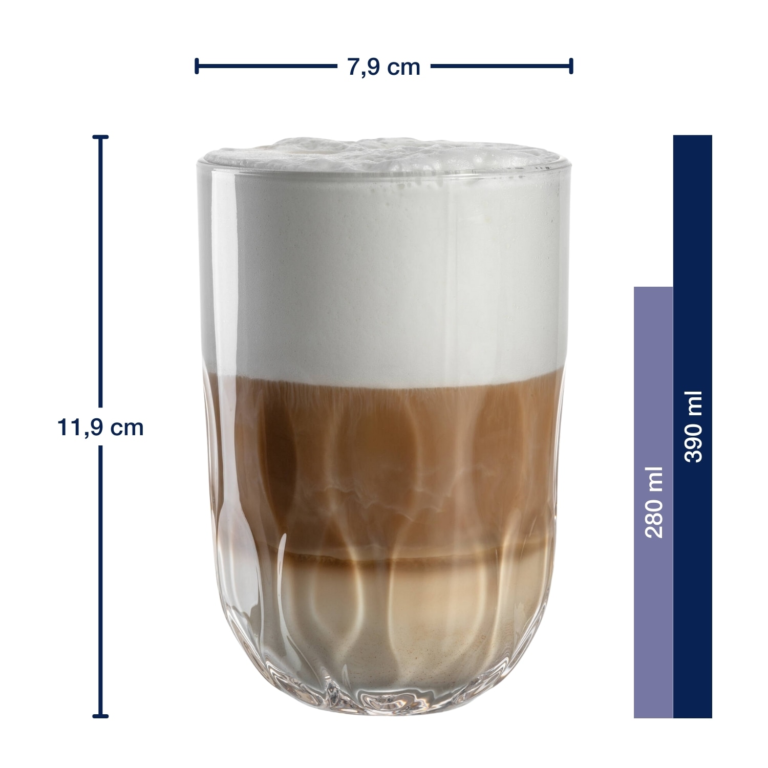 LEONARDO Latte-Macchiato-Glas »GOCCE, 380 ml, 6er-Set«, (Set, 6 tlg.), 3. Variante, mit Tropfenrelief
