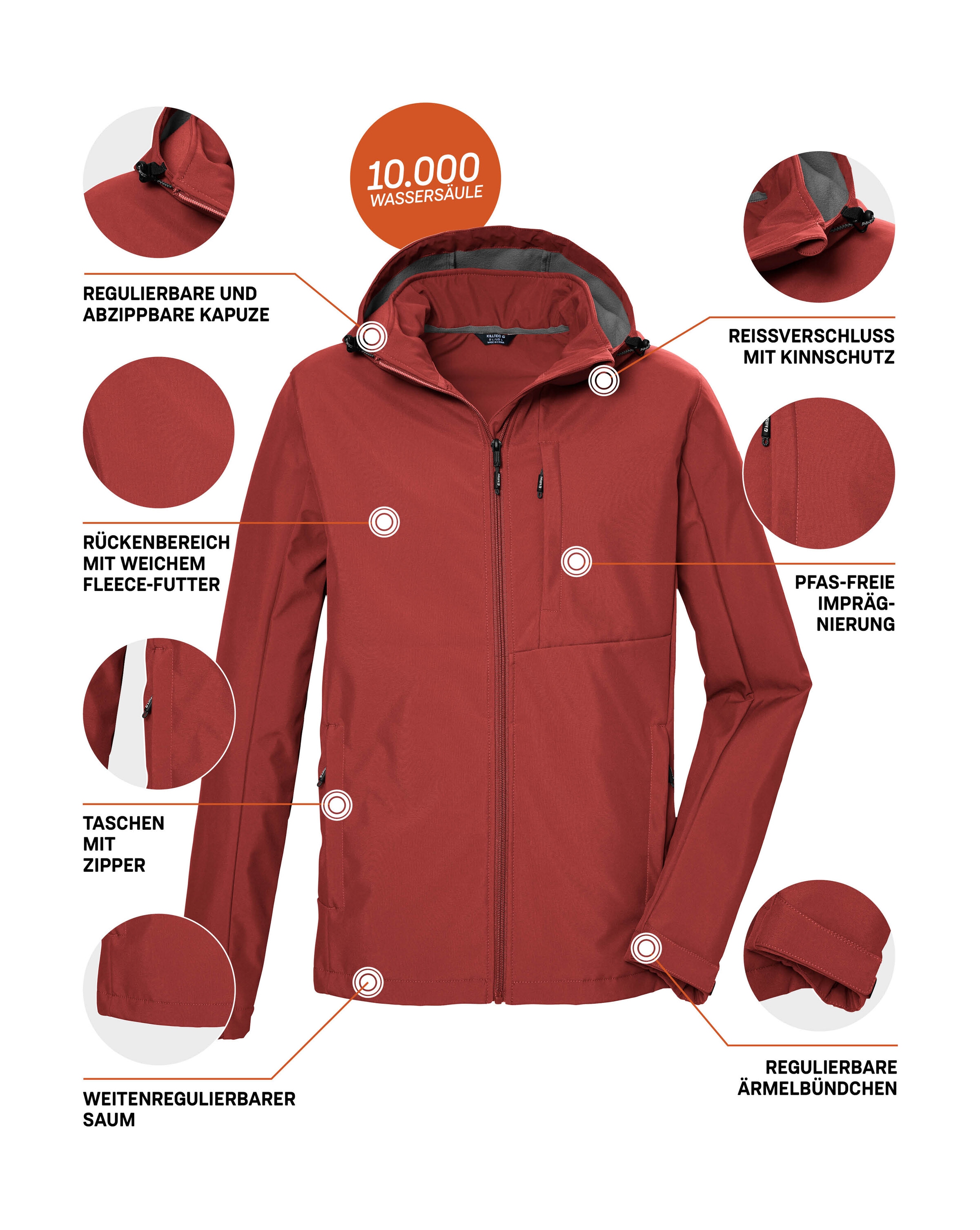 Killtec Softshelljacke »KOS 103 MN SFTSHLL JCKT«, Atmungsaktive, wind- und wasserabweisende Softshelljacke, PFAS-frei