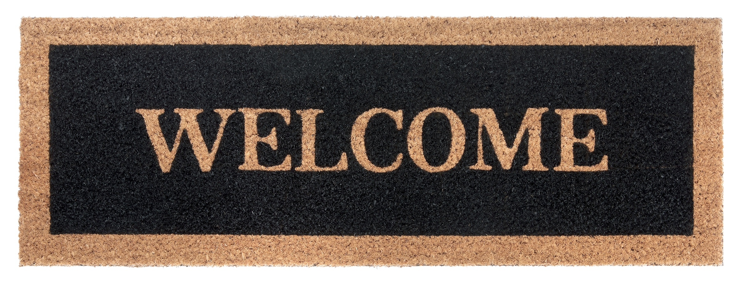 HANSE Home Fußmatte »Mix Mats Kokos Welcome Border, Türmatte«, rechteckig, 15 mm Höhe, Kokos, Schmutzfangmatte, Outdoor, Rutschfest, Innen, Kokosmatte, Flur