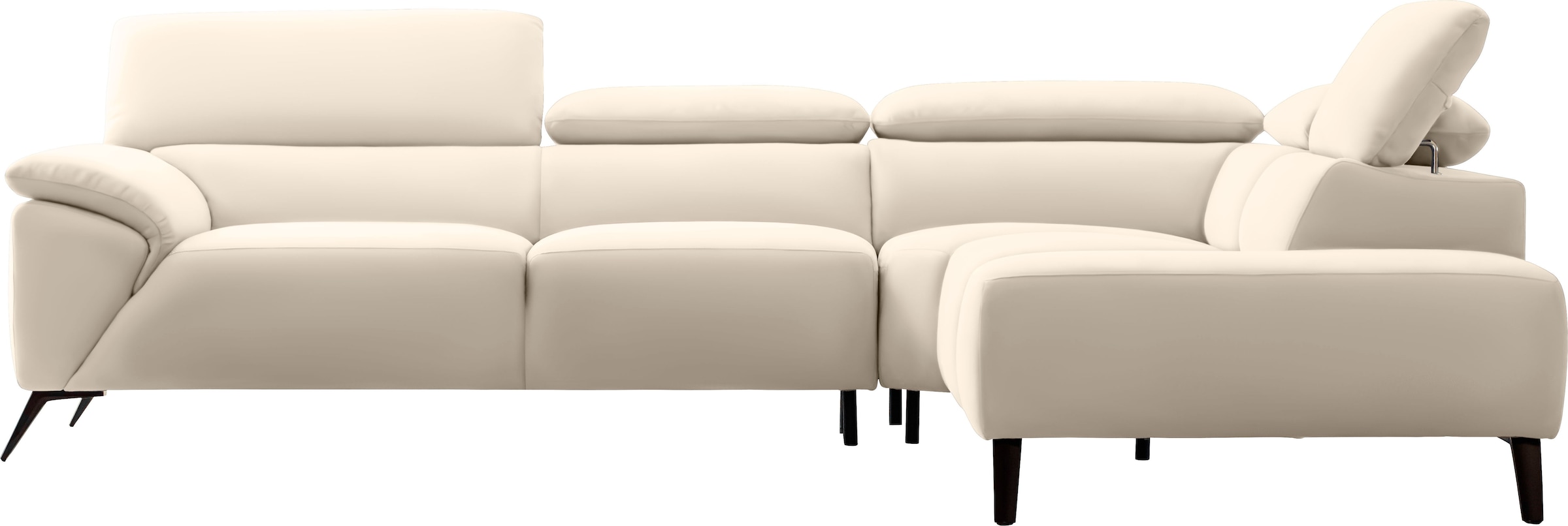 Nicoletti Home Ecksofa, Breite 287 cm, verstellbare Kopfstütze, Ottomane li günstig online kaufen