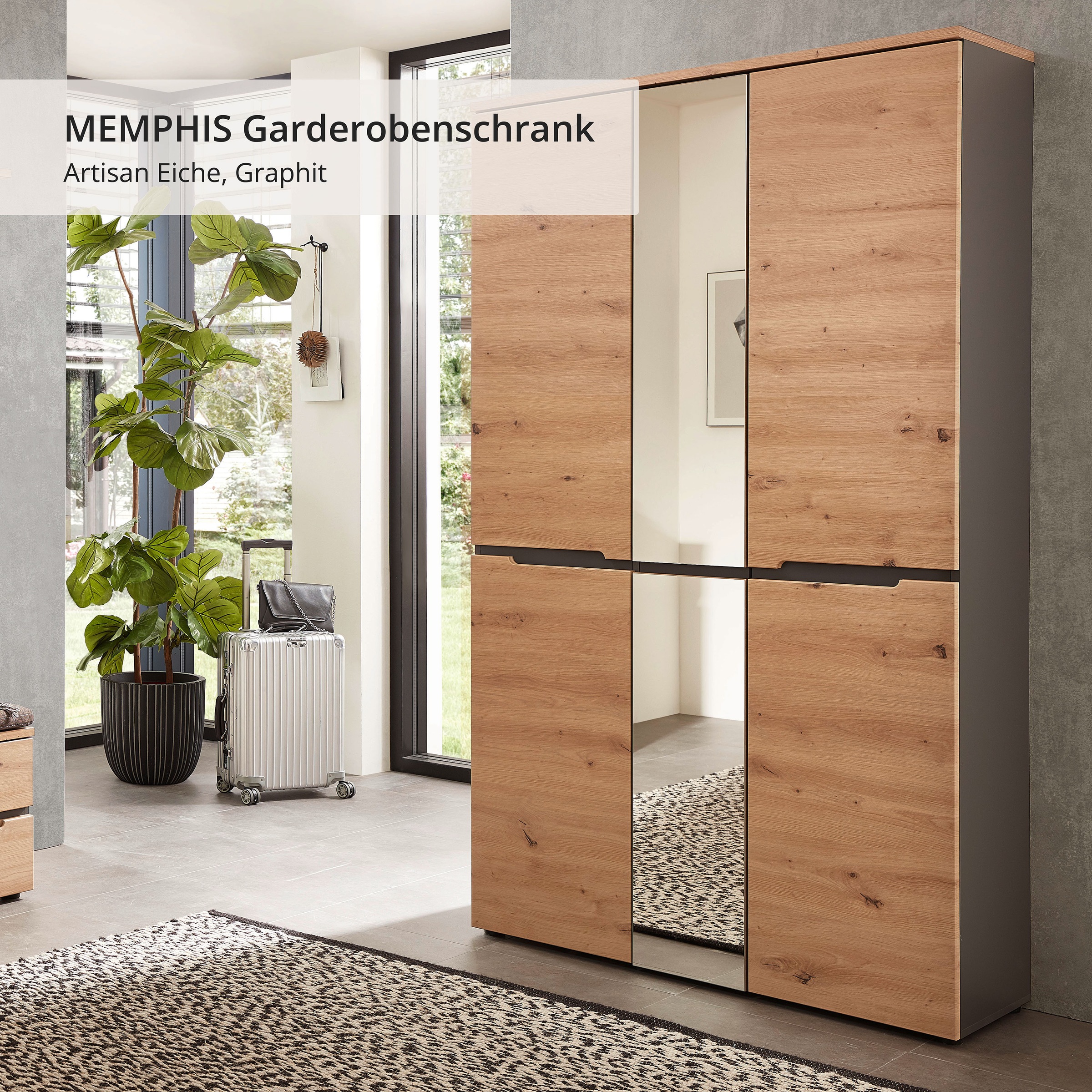 Innostyle Garderobenschrank »MEMPHIS, TOPSELLER!«, (), Artisan Eiche Optik, viel Stauraum