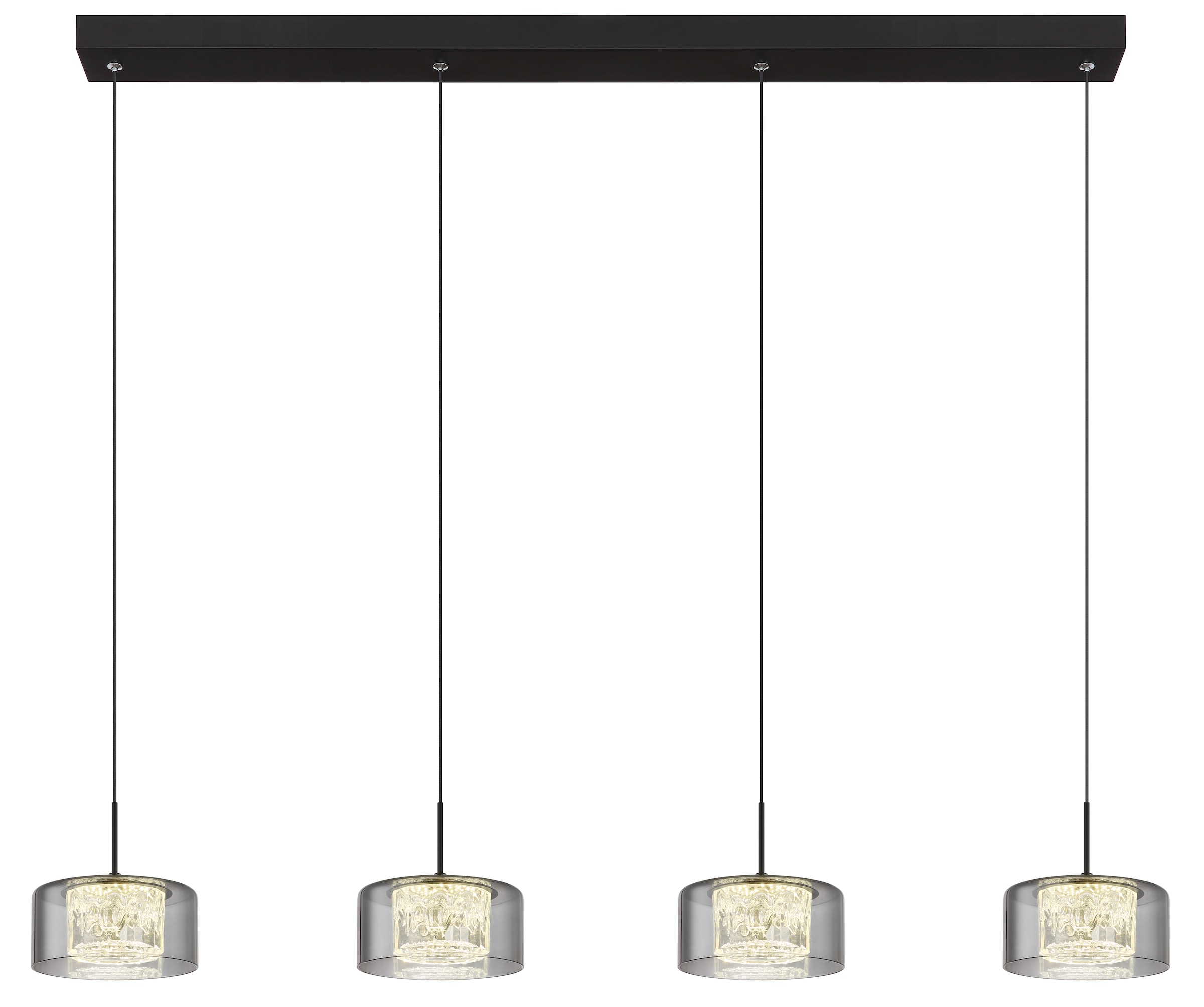 GLOBO LIGHTING LED Pendelleuchte »FOGSY«, Leuchtmittel LED-Modul | LED fest integriert, Hängelampe/Pendelleuchte/Glas rauchfarben/Höhe kürzbar/Esstisch