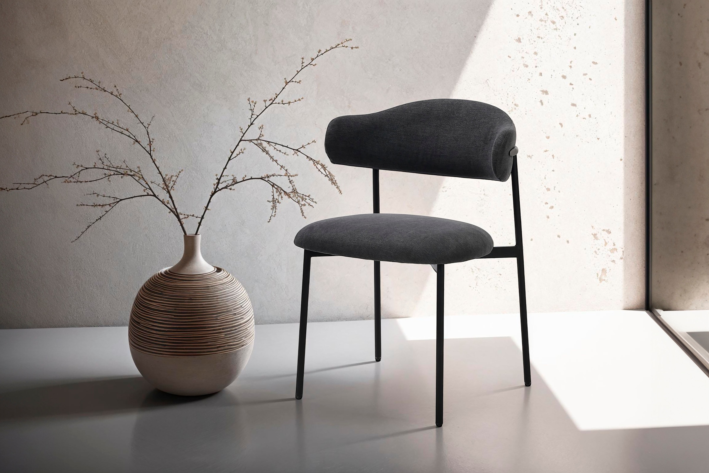 byLIVING Esszimmerstuhl »Jersey (2er-Set)«, (Set), Gestell Metall schwarz, günstig online kaufen