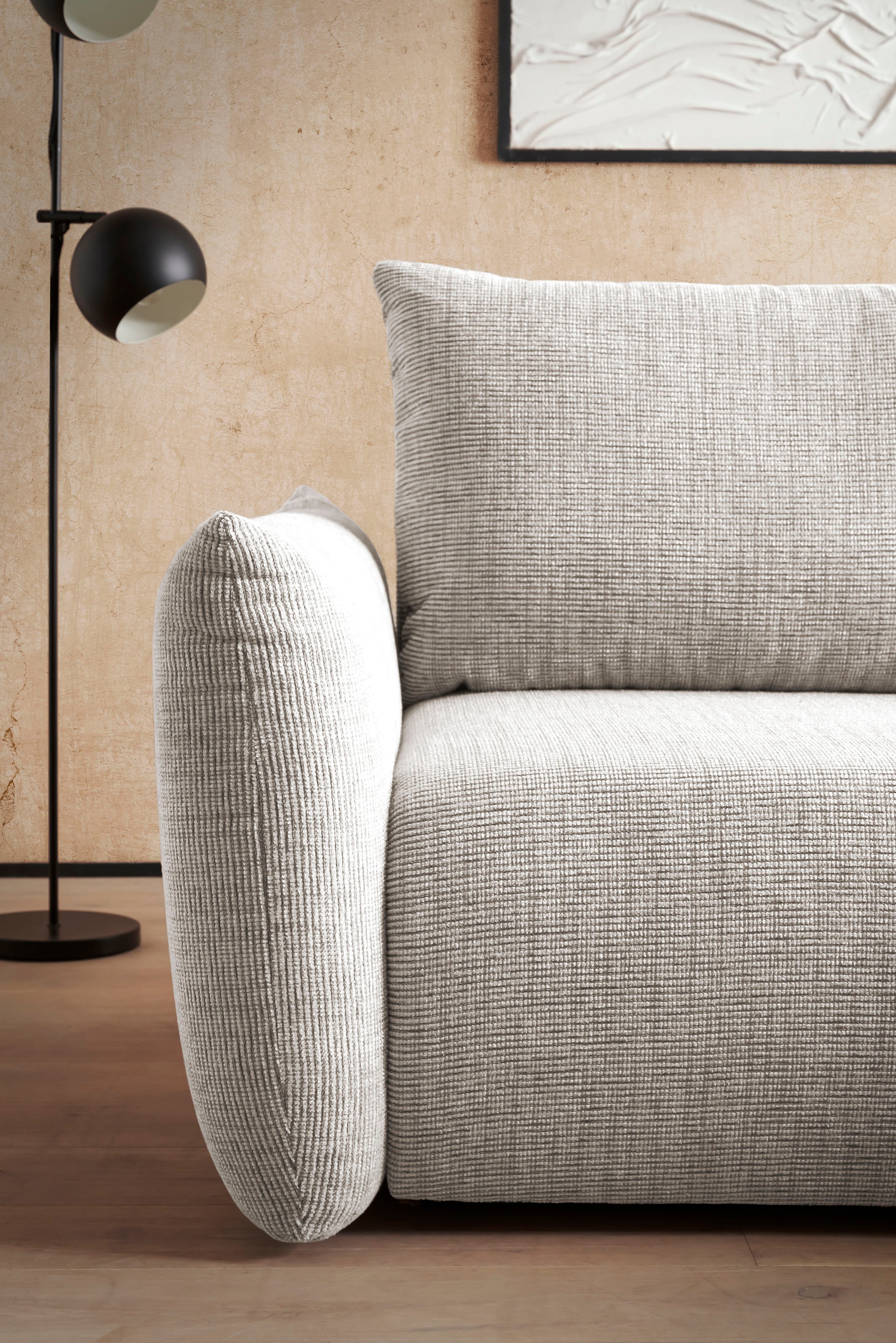 INOSIGN Ecksofa »MAVAS Schlafsofa mit Bettkasten, L-Form,«, ca.257/127cm (Liegefläche 212/145 cm), Cord, Chenille, Struktur