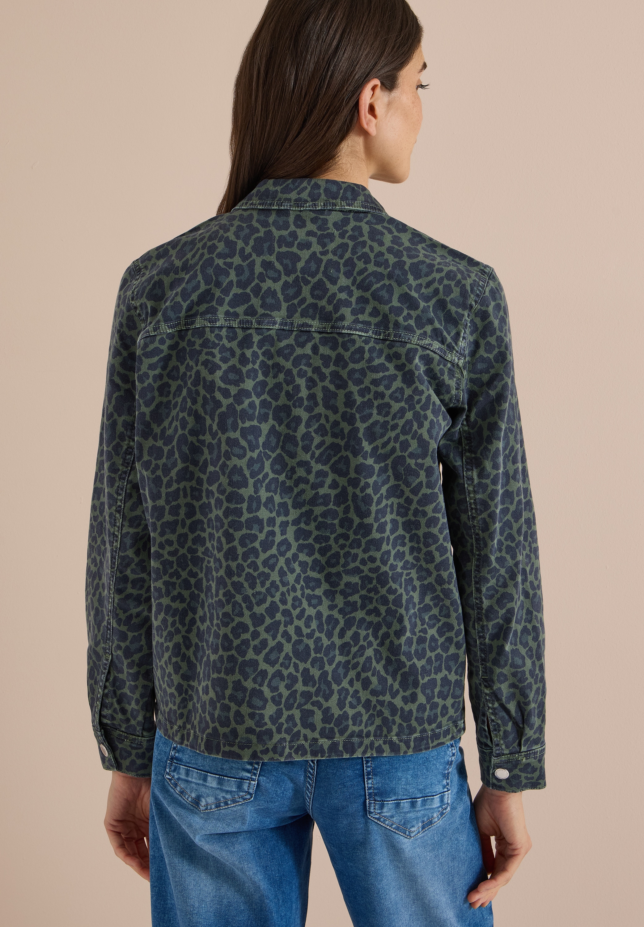 Cecil Hemdjacke ohne Kapuze Bedruckte Jeansjacke mit Animal-Muster