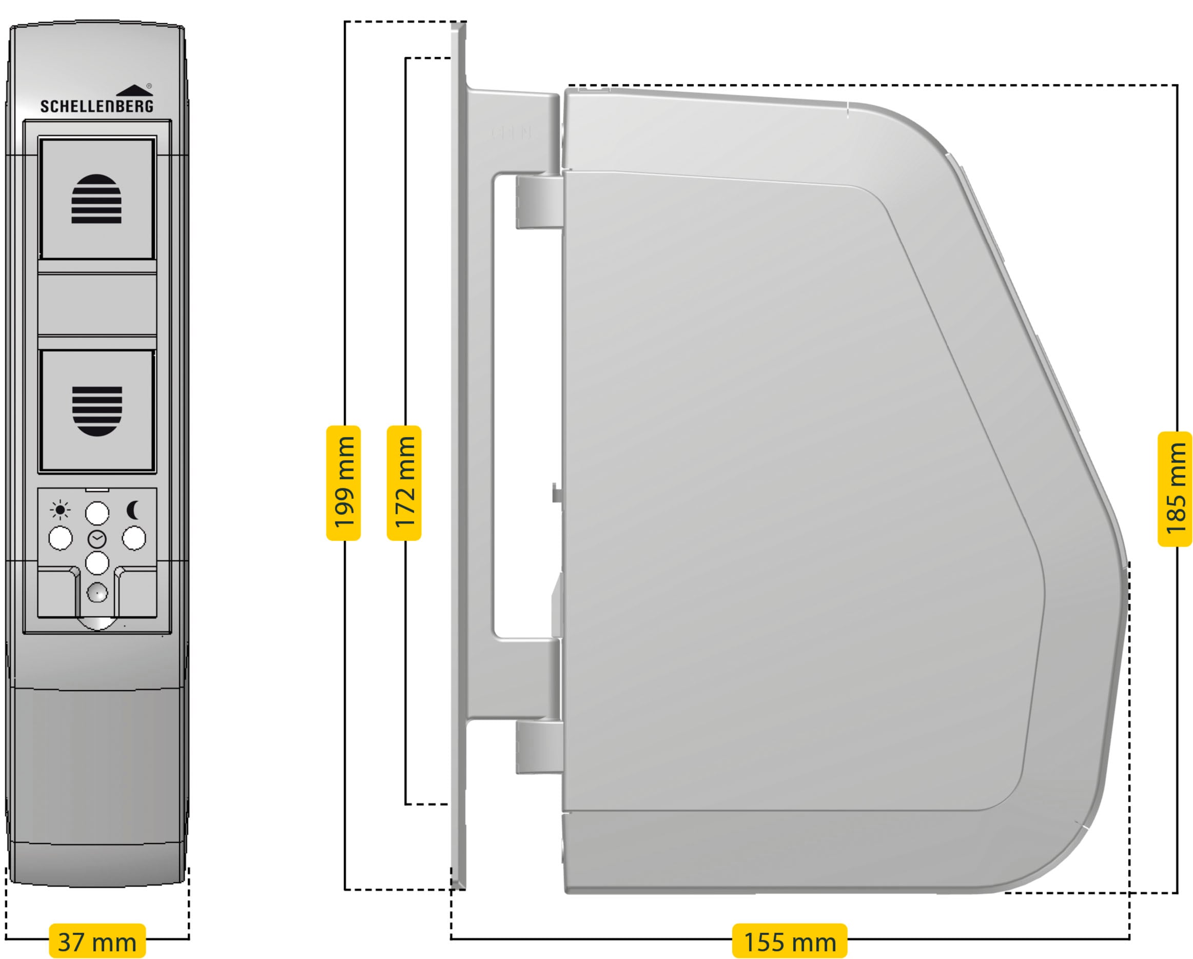 SCHELLENBERG Rollladengurt-Antrieb »Aufputz, elektrischer Gurtwickler RolloDrive 75 Standard,«, bis 5 m² Rollladenfläche, Mini System, 180 Grad schnwenkbar