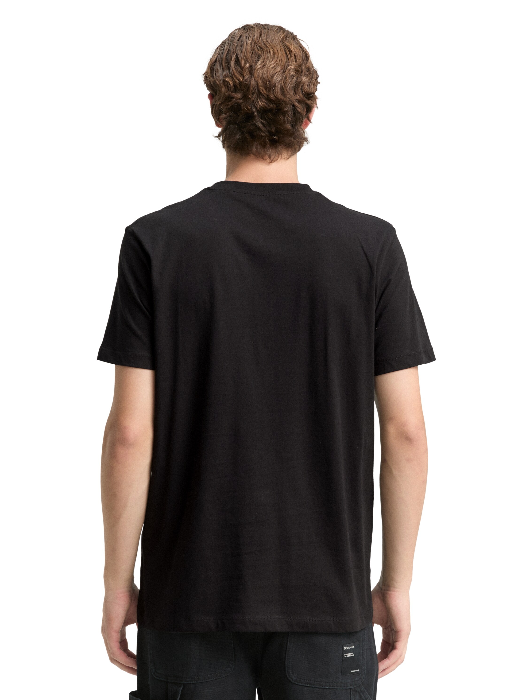 TOM TAILOR Denim Rundhalsshirt mit Logofrontprint