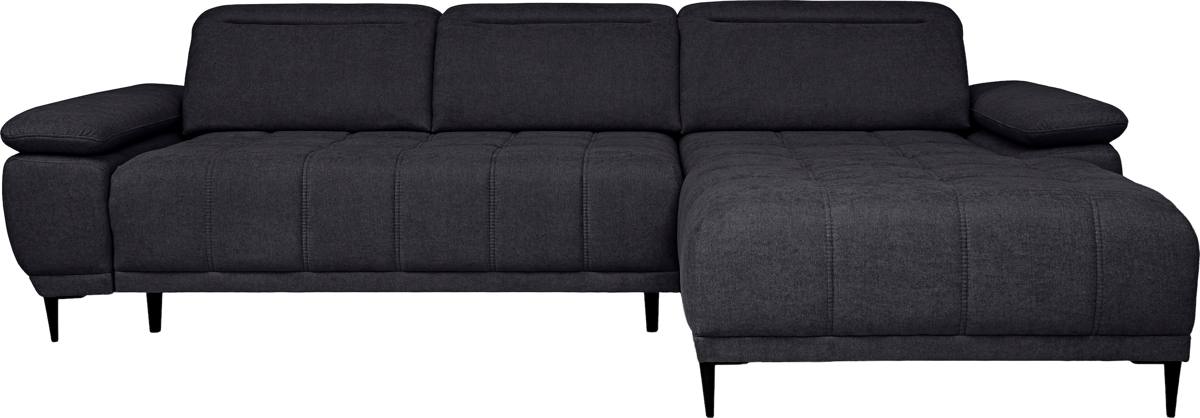 WERK2 Ecksofa »Focus-S, inkl. elektr. Sitzvorzug, manuelle Kopfteilverstellung« elektr. Sitztiefenverstellung, flexible Kopfstützen, 12cm Füße, L-Form