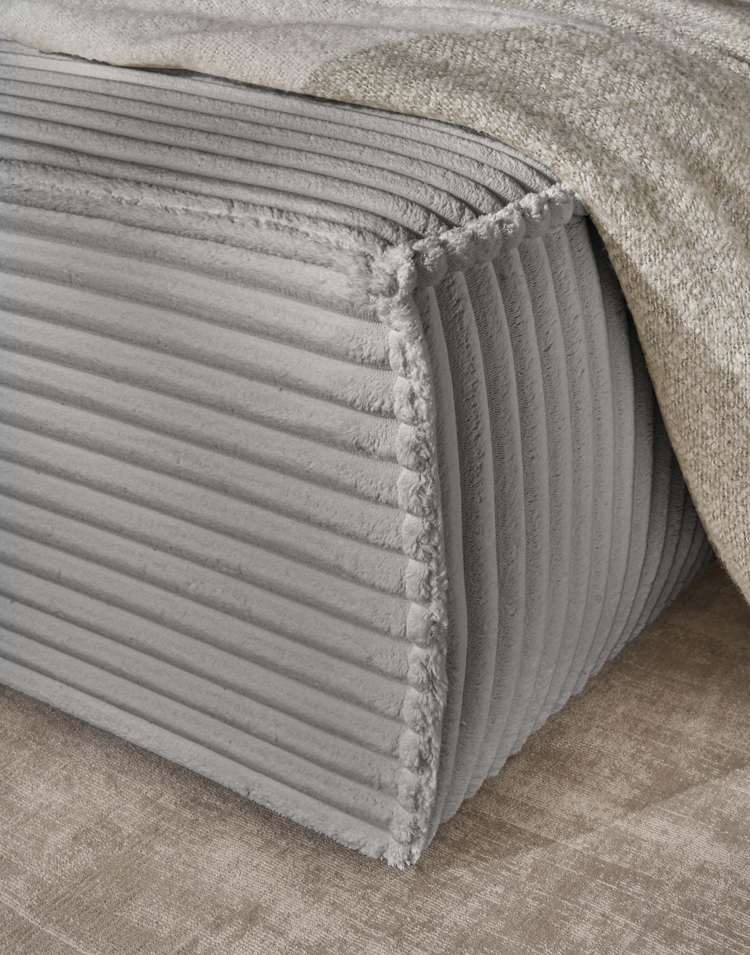 andas Wohnlandschaft »FINNLEY U-Form XXL 329 cm, Schlafsofa, Schlaffunktion m. Bettkasten«, (194/139 cm), Bouclé, Struktur und Cord