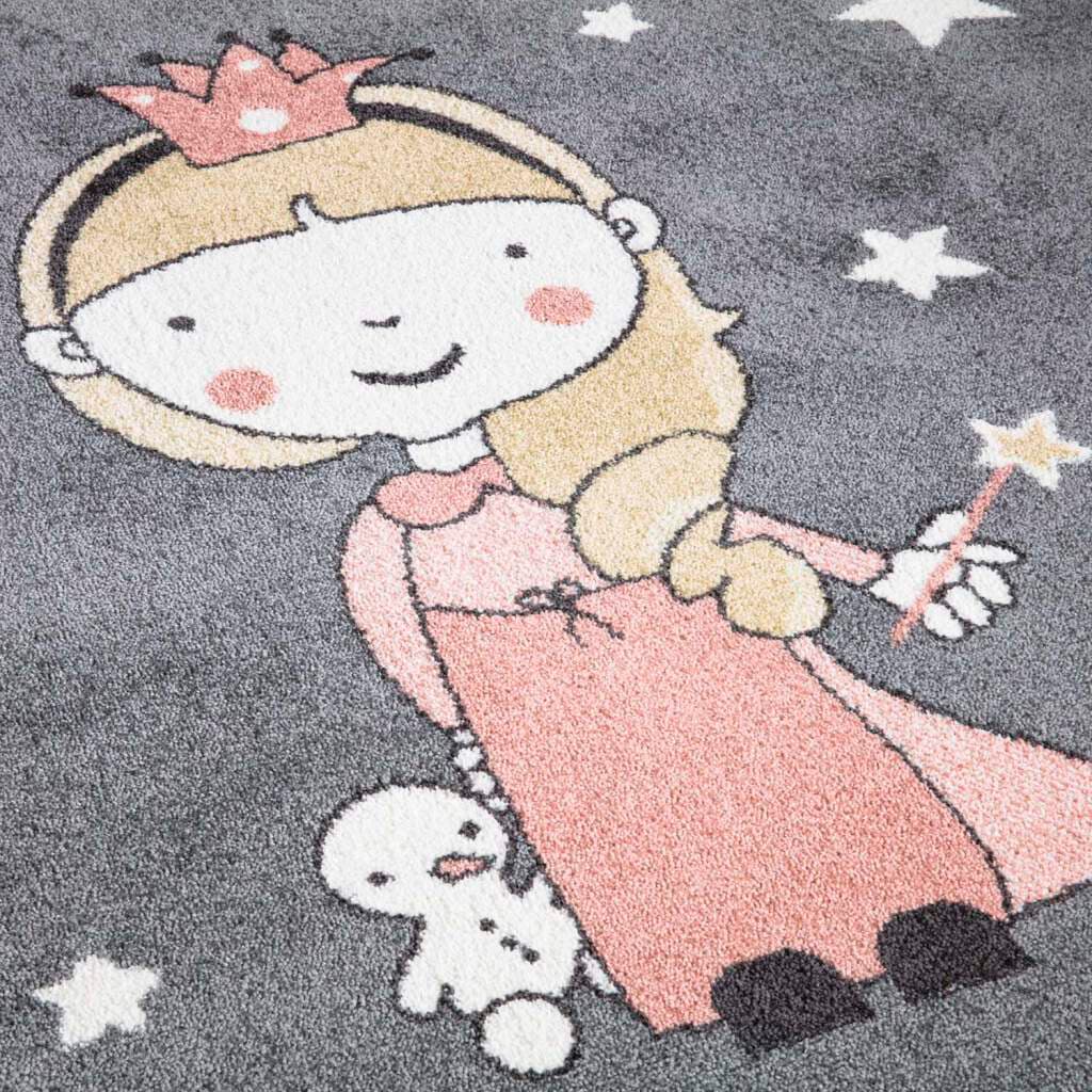 Carpet City Kinderteppich »ANIME893«, rechteckig, 11 mm Höhe, Kinderzimmer Teppich Modern mit Mond, Blumen, Wolken, Creme, Multi