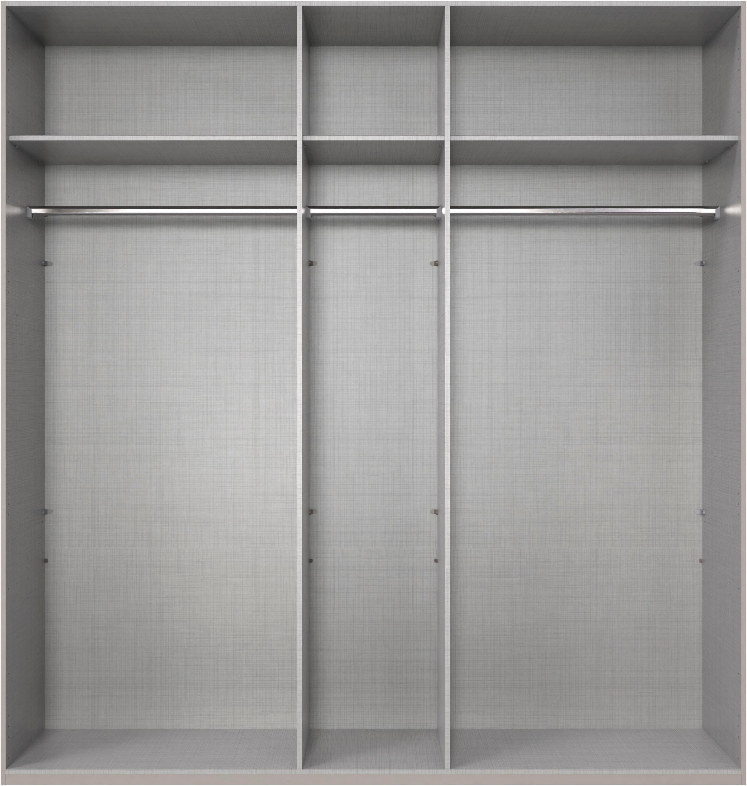 Wimex Kleiderschrank »Mugano, in 5 Breiten und 2 Höhen, Made in Germany«, (in Basic oder Premium Ausstattung mit 2 weiteren Einlegeböden), mit langen Griffstangen aus Metall, wahlweise mit oder ohne Spiegel