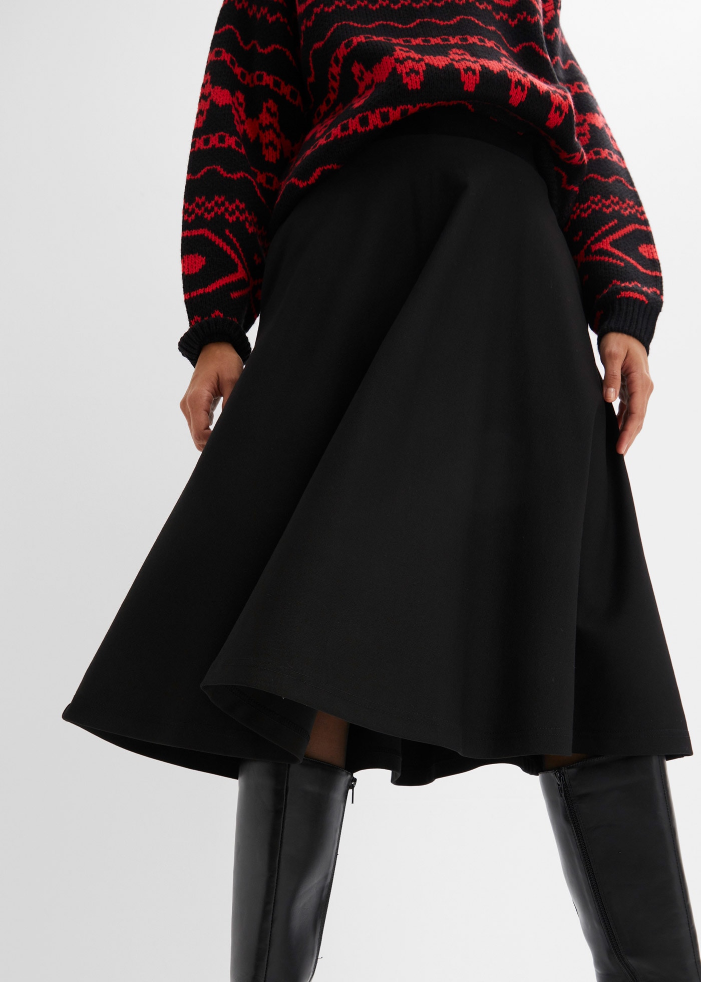 bonprix Midirock unifarben, mit Gummizug