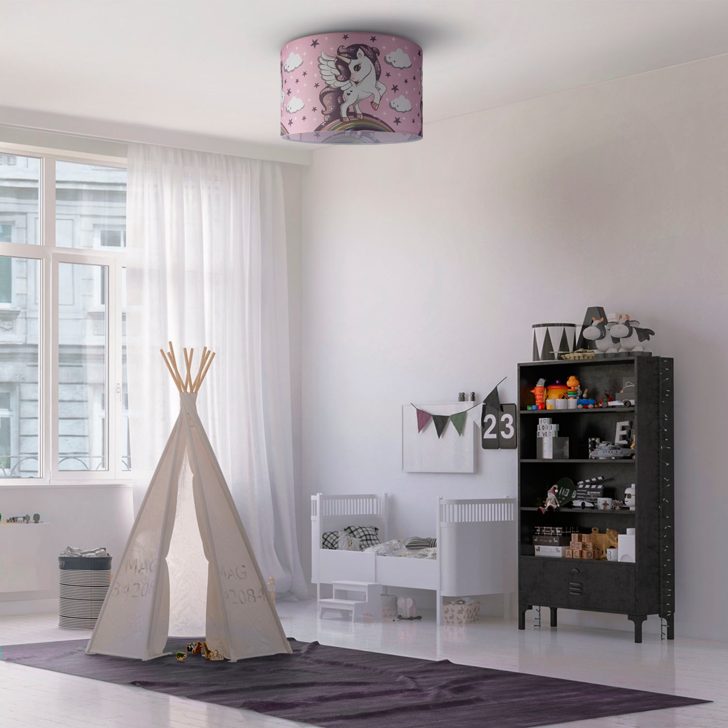 Paco Home Deckenleuchte »Hugo Cosmo 213«, Leuchtmittel E27   ohne Leuchtmit günstig online kaufen