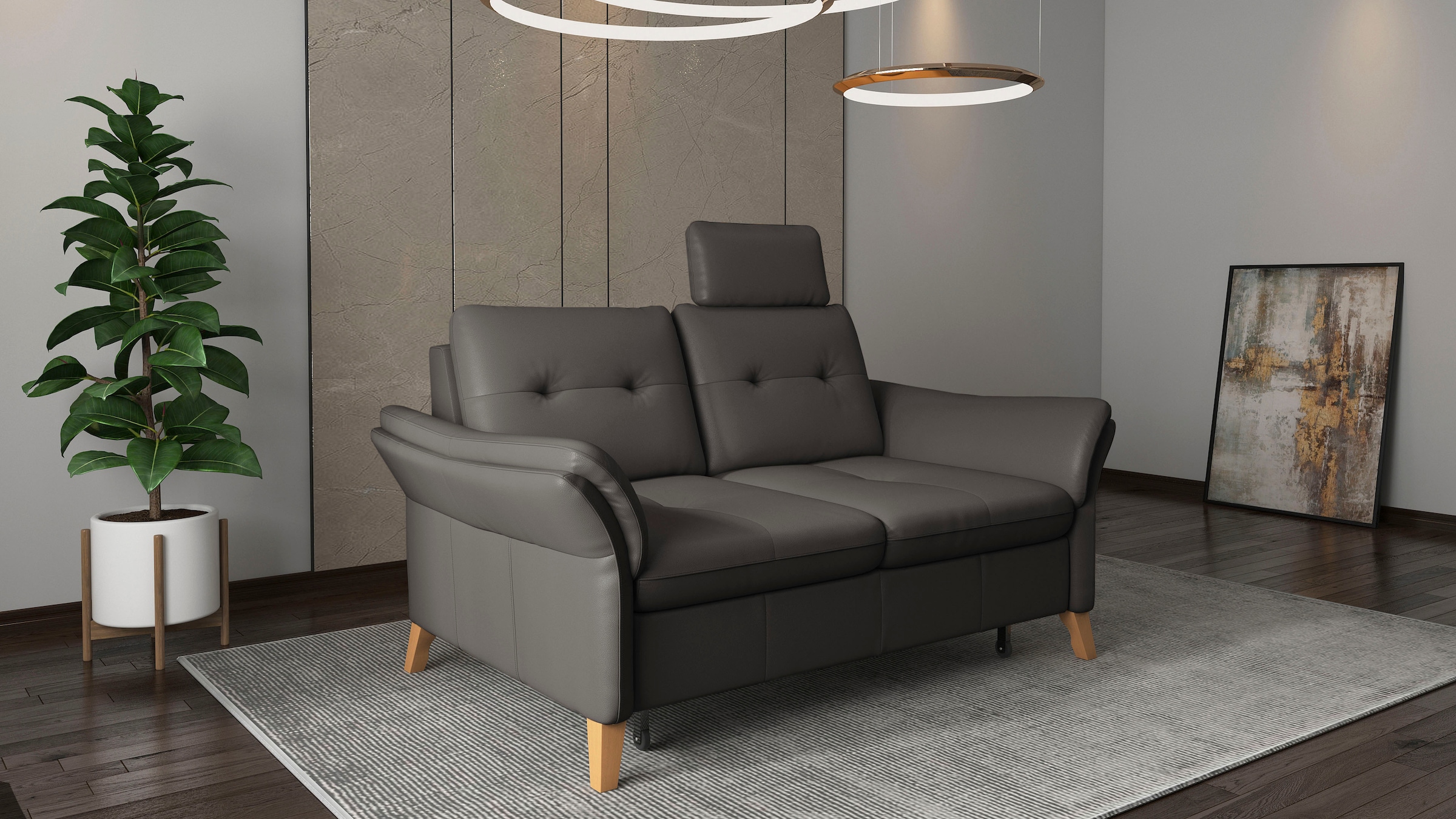sit&more 3-Sitzer »Göteborg«, inklusive Sitztiefenverstellung und Federkern