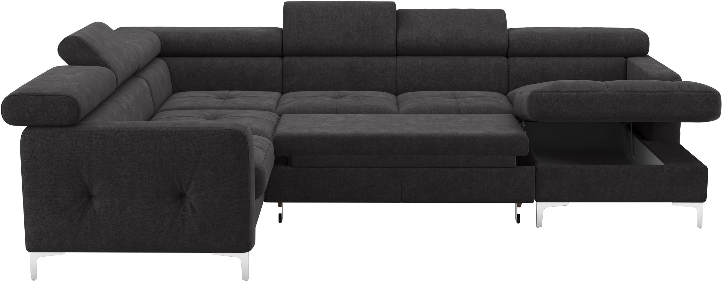 COTTA Wohnlandschaft »Sammy U-Form«, mit Kopfteilverstellung, wahlweise mit Bettfunktion & Bettkasten