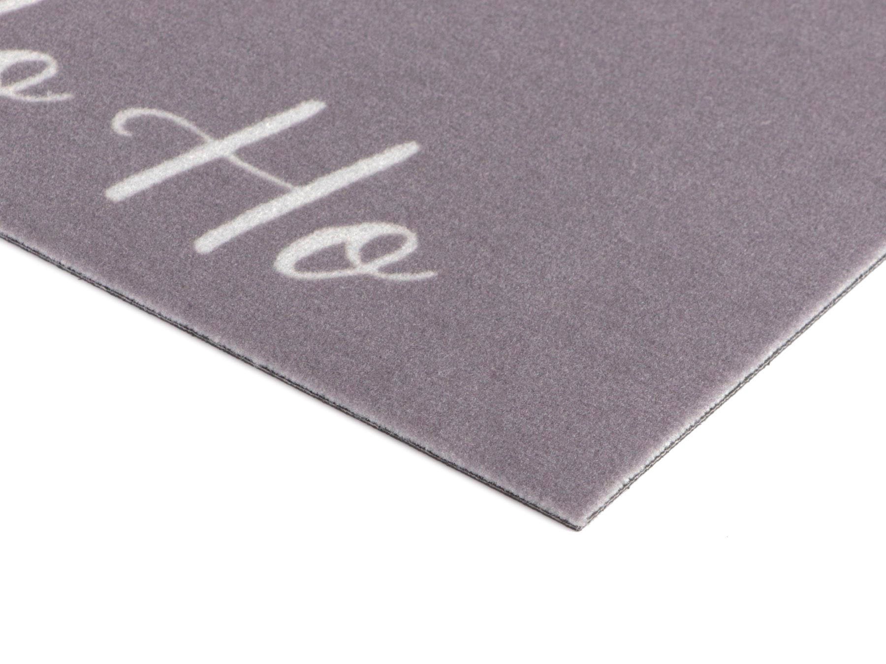 Primaflor-Ideen in Textil Fußmatte »VELVET - HOHOHO, Made in Belgium«, rechteckig, 5 mm Höhe, Schmutzfangmatte, Weihnachten, mit Spruch, waschbar, rutschhemmend