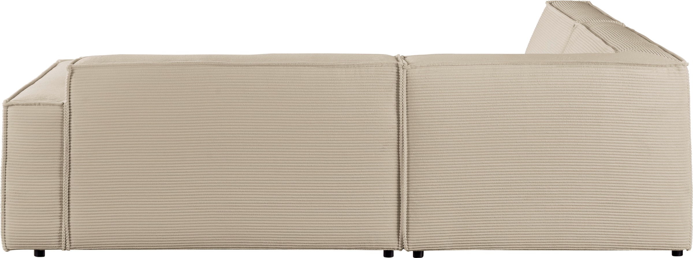 3C Candy Ecksofa »Matteo in elegant, kubischer Formensprache, bequem, L-Form«, mit auffälliger Kedernaht, Cord-Bezug, Lounge-Charakter