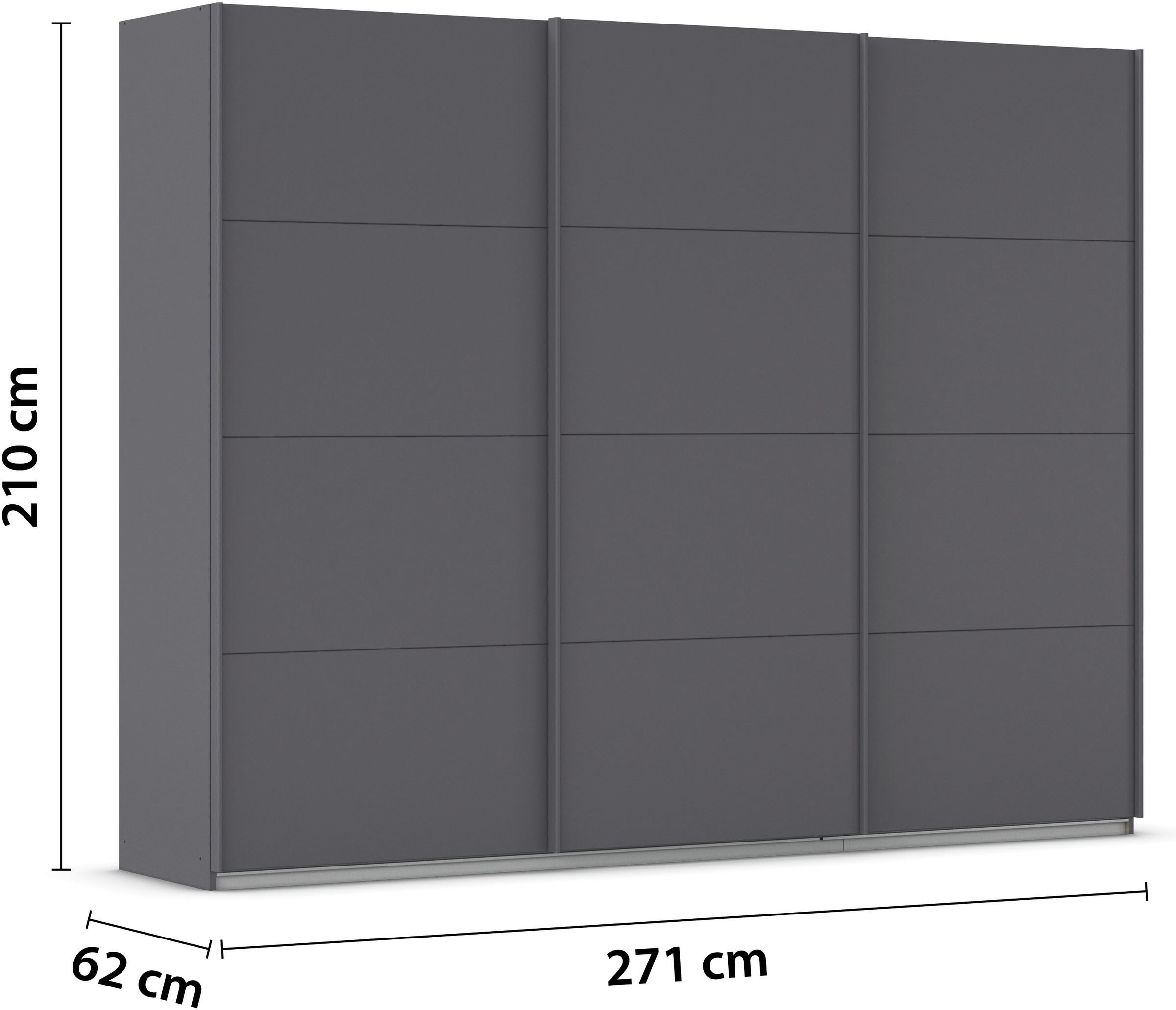 rauch Schwebetürenschrank »Kleiderschrank Schrank Garderobe AGORDO mit Dekor- oder Hochglanzfront«, (in zwei Griff-Farben), durchdachte Innenausstattung, in 4 Breiten und 2 Höhen MADE IN GERMANY