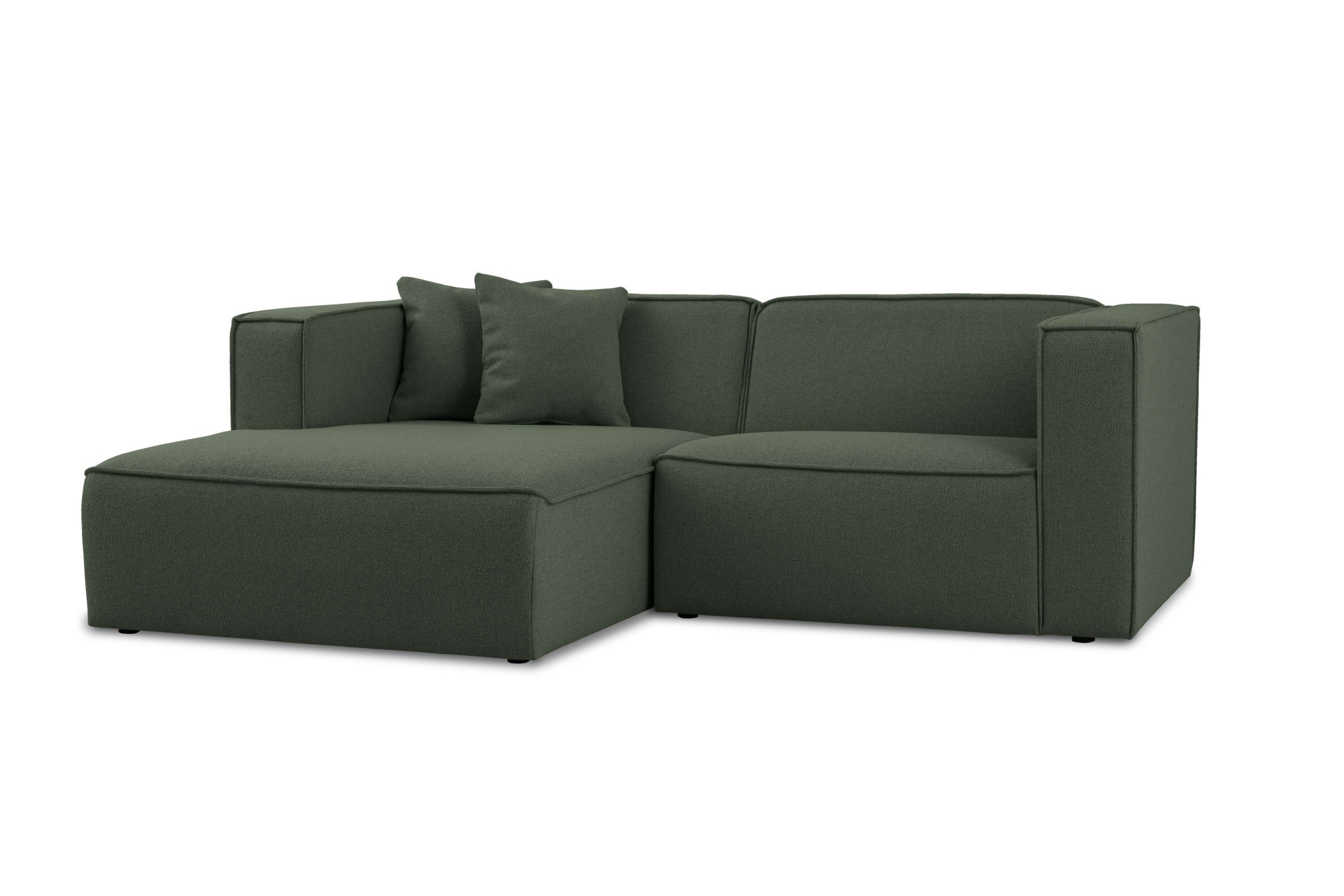 OTTO home Ecksofa »Tammie«, Breite 222 cm, Webstoff fein, bodentief, mit Wellenunterfederung