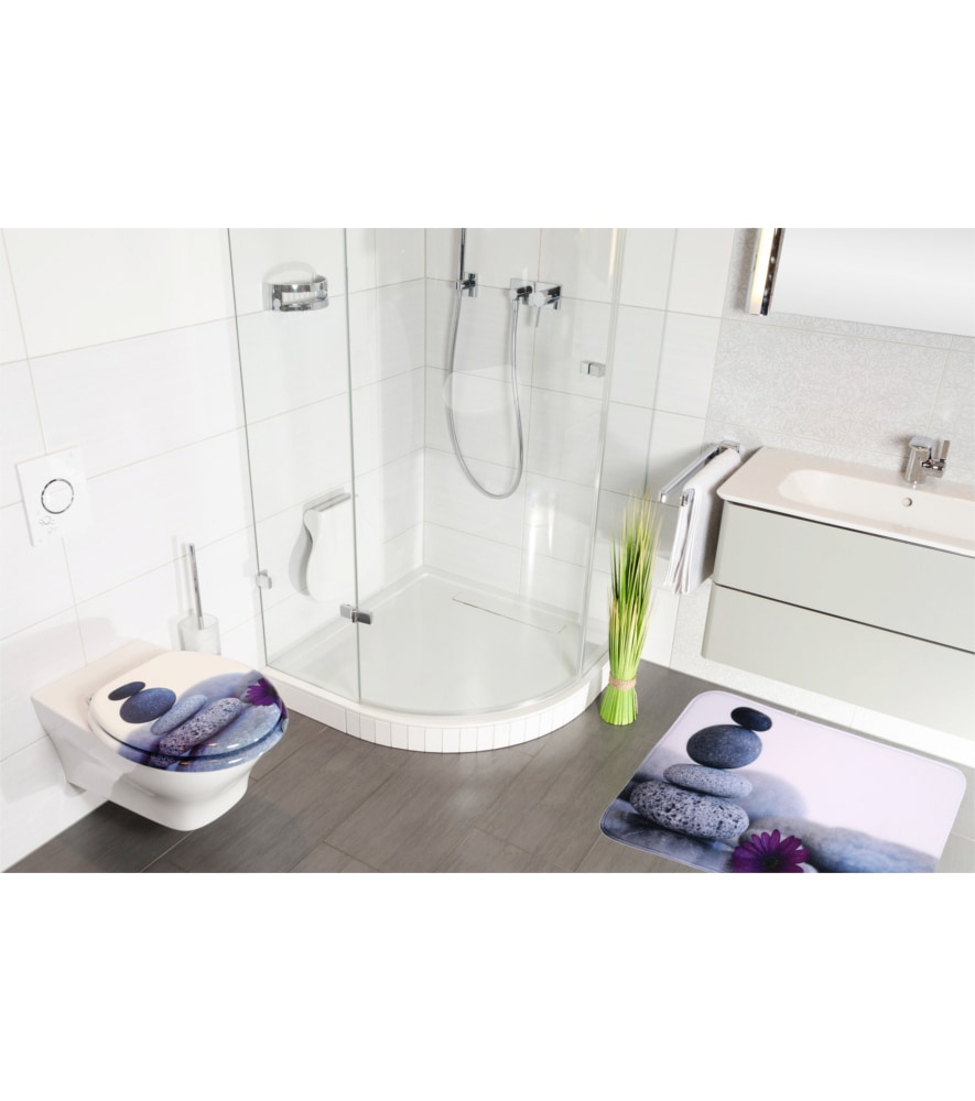 Sanilo Badaccessoire-Set »Energy Stones«, (Komplett-Set, 3 tlg.), bestehend aus WC-Sitz, Badteppich und Waschbeckenstöpsel