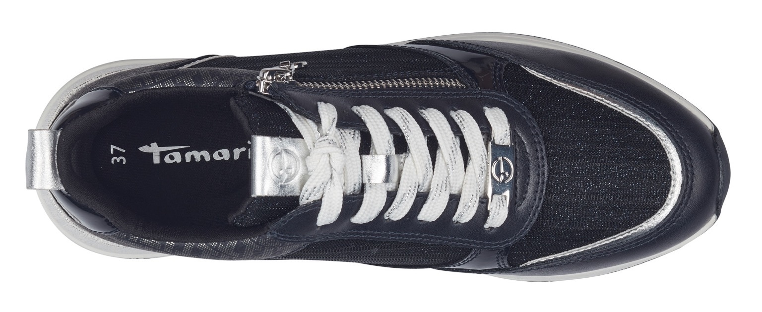 Tamaris Keilsneaker, Freizeitschuh, Halbschuh, Schnürschuh in schmaler Form
