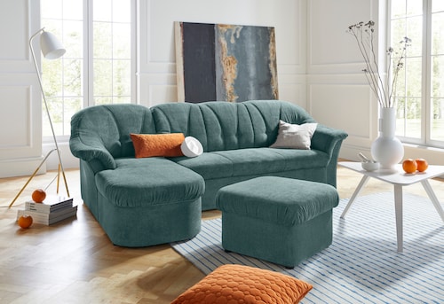 DOMO collection Ecksofa »Pegnitz, elegante Rückensteppung, komfortabel, L-F günstig online kaufen