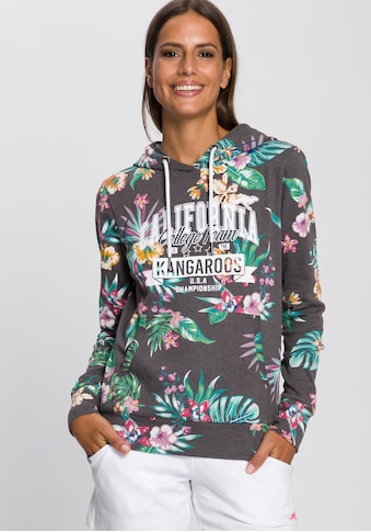 KangaROOS Kapuzensweatshirt, mit coolem Floral-Alloverprint & Logo-Print im College-Look kaufen