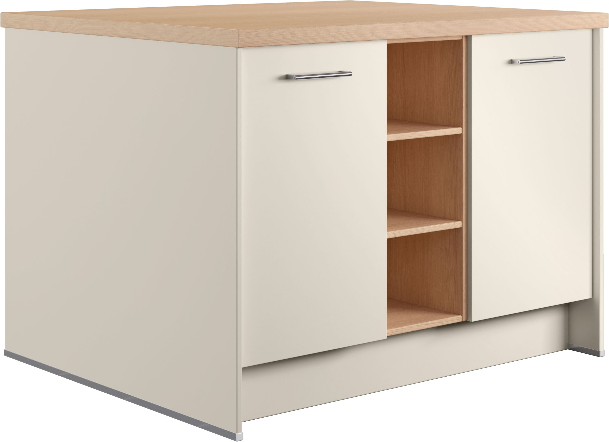 IMPULS KÜCHEN Kücheninsel »Kopenhagen, flexibel stellbar, Schubkästen mit Soft-Close« Set,  vormontiert, mit Stauraum auf beiden Seiten, Breite 123 cm