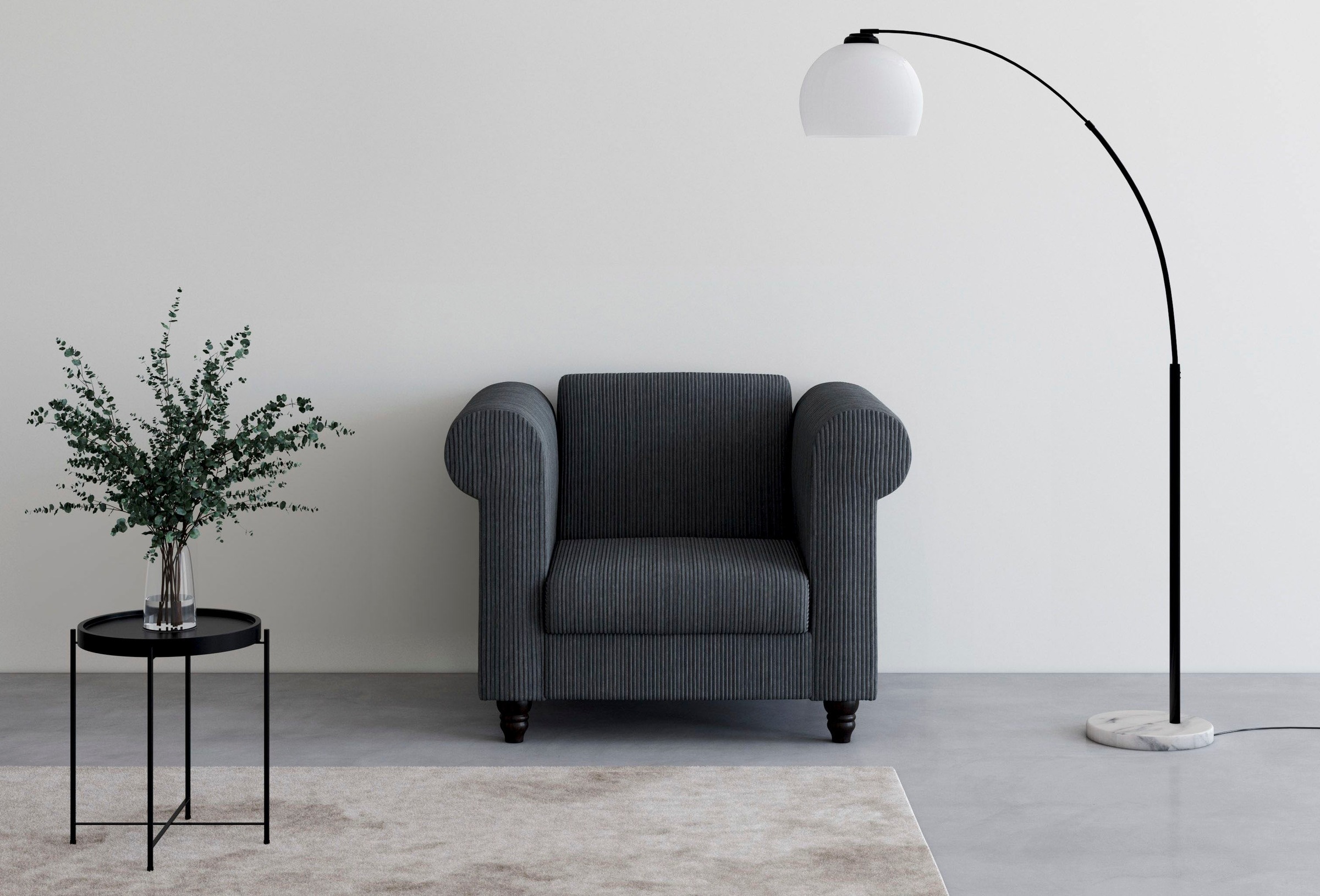 Dorel Home Chesterfield-Sessel »Felix II in Breit-Cord«, mit Rückenlehne 3- günstig online kaufen
