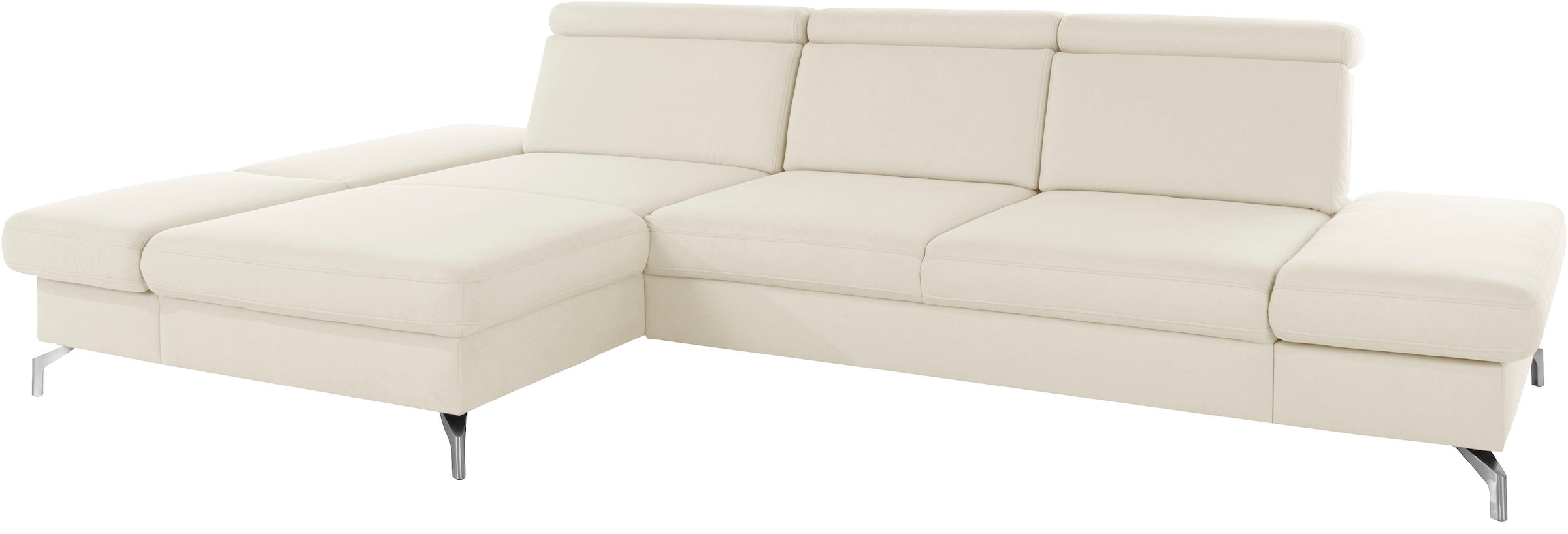 sit&more Ecksofa »Brisbane L-Form«, Fußhöhe 12 cm, inklusive Sitztiefen-, Armteil- und Kopfteilverstellung