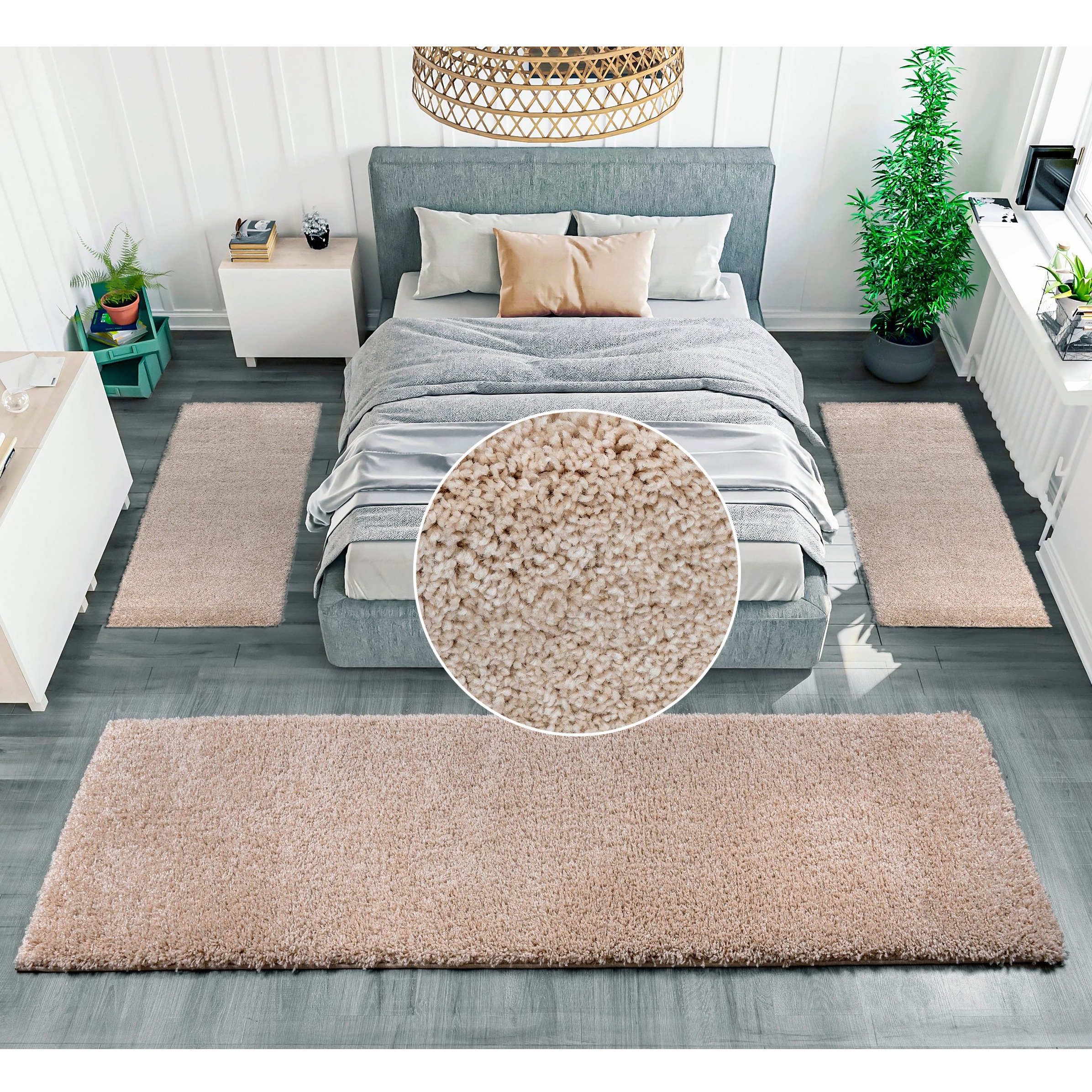 Bruno Banani Bettumrandung »Shaggy Soft« Höhe 30 mm 3 Stk. tlg. gewebt, Uni günstig online kaufen