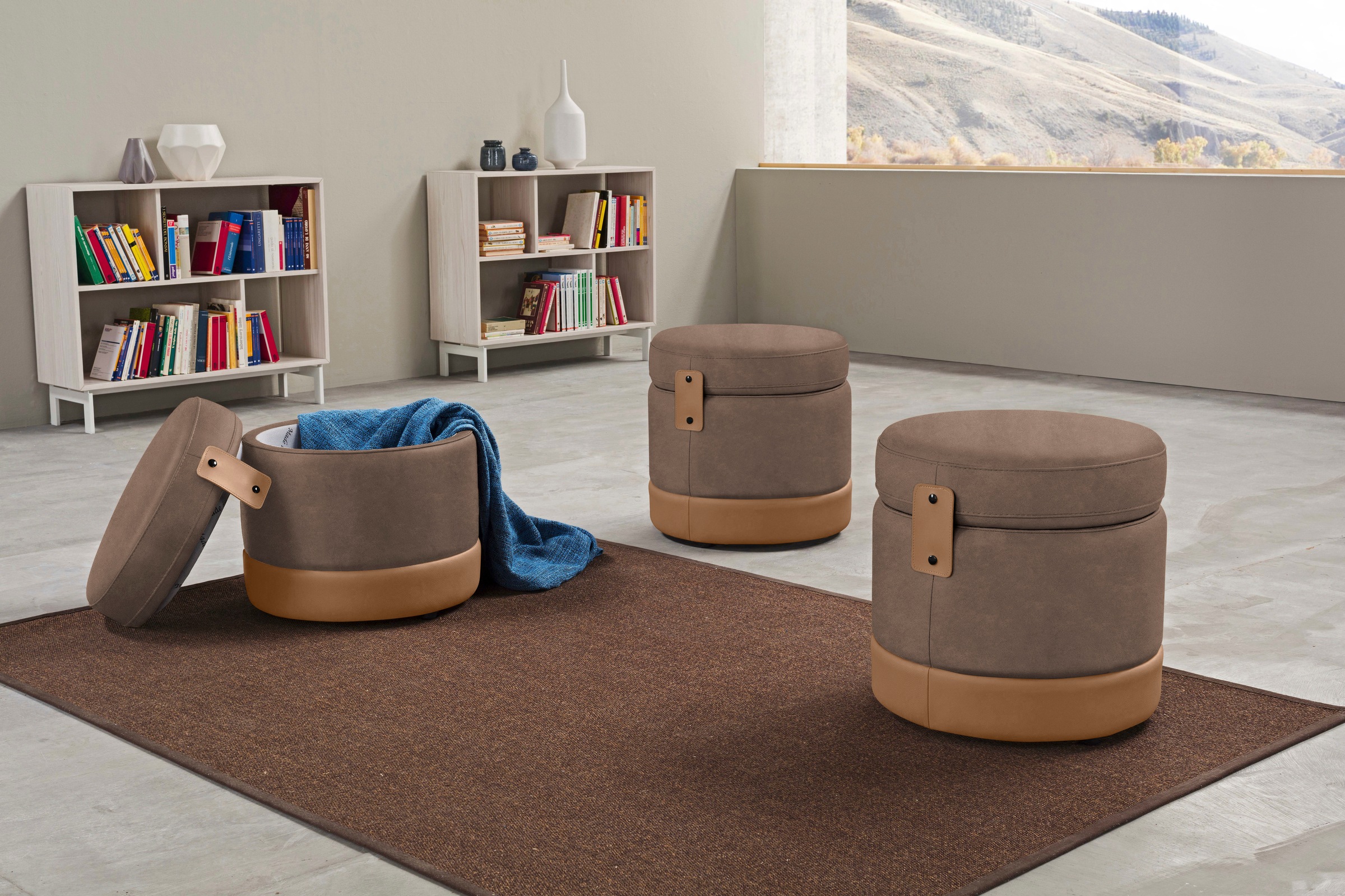 Egoitaliano Hocker »Tonder, Designhocker als Blickfang mit tollen Details«, günstig online kaufen