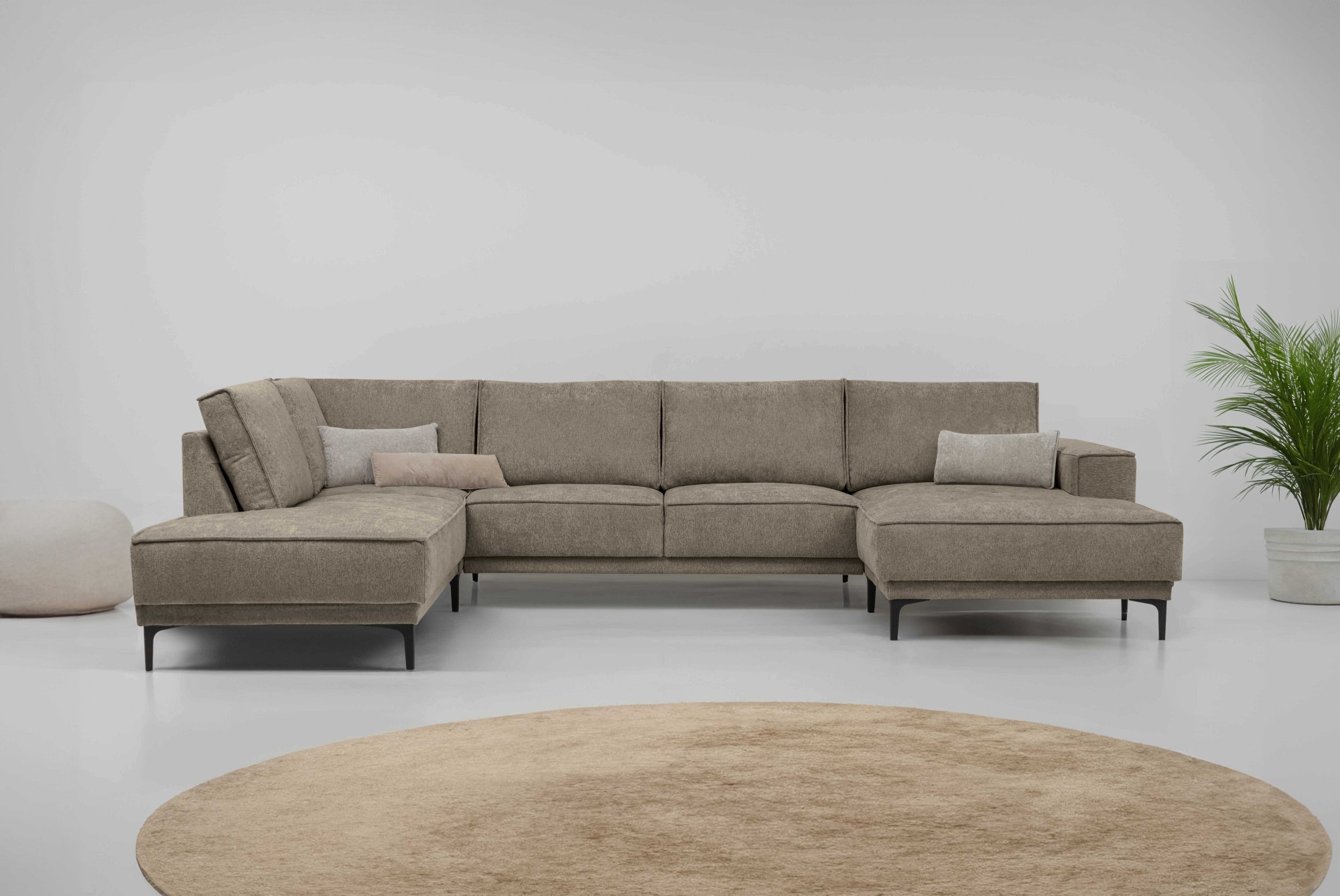 Places of Style Wohnlandschaft »XXL Sofa Oland, Struktur, Flachgewebe, Luxu günstig online kaufen