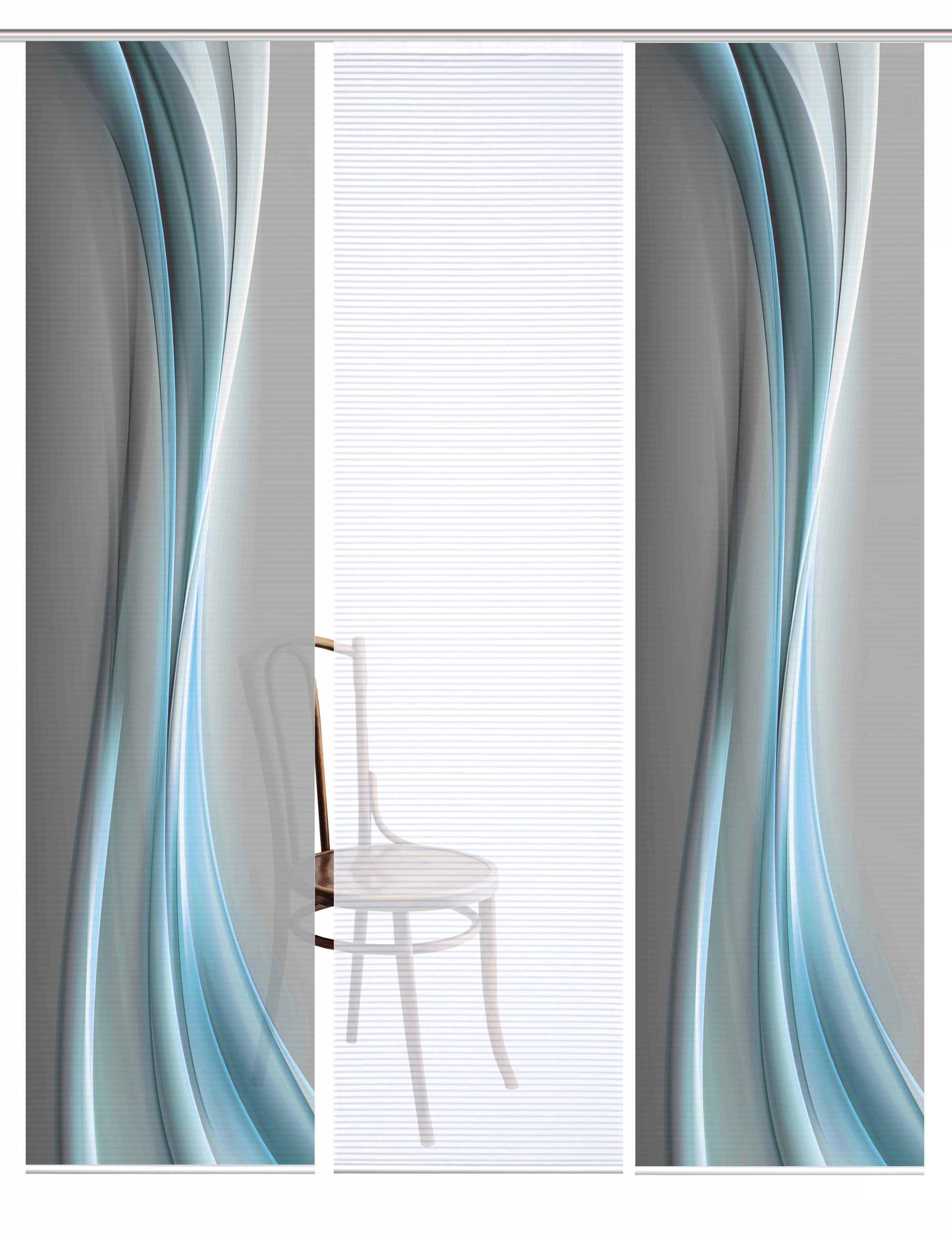 HOME in green Schiebegardine »ELANIA« Paneelwagen 3 Stk. tlg. SET DIGITALDRUCK,BAMBUSOPTIK RECYCELT