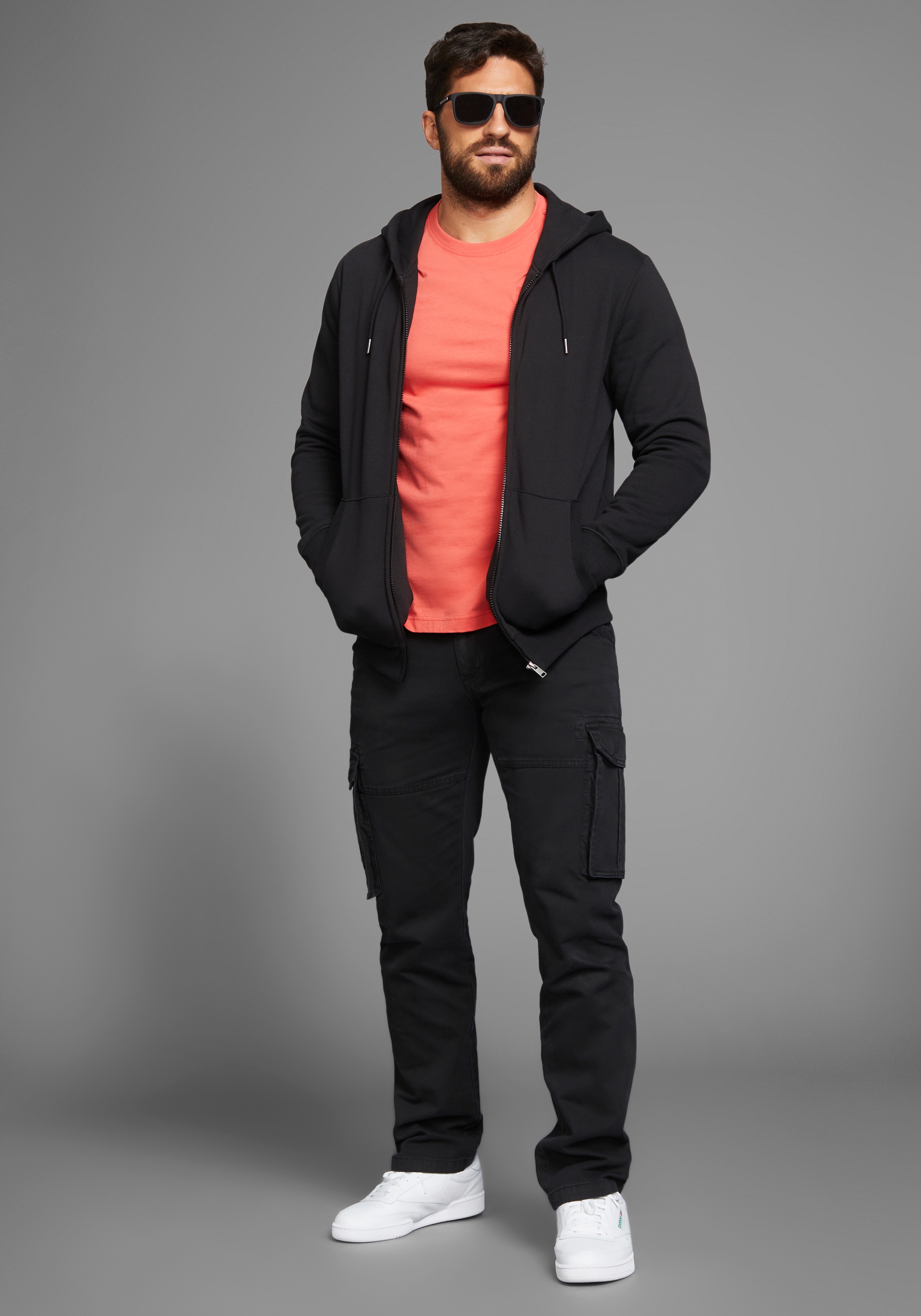 Man's World Kapuzensweatjacke mit Taschen