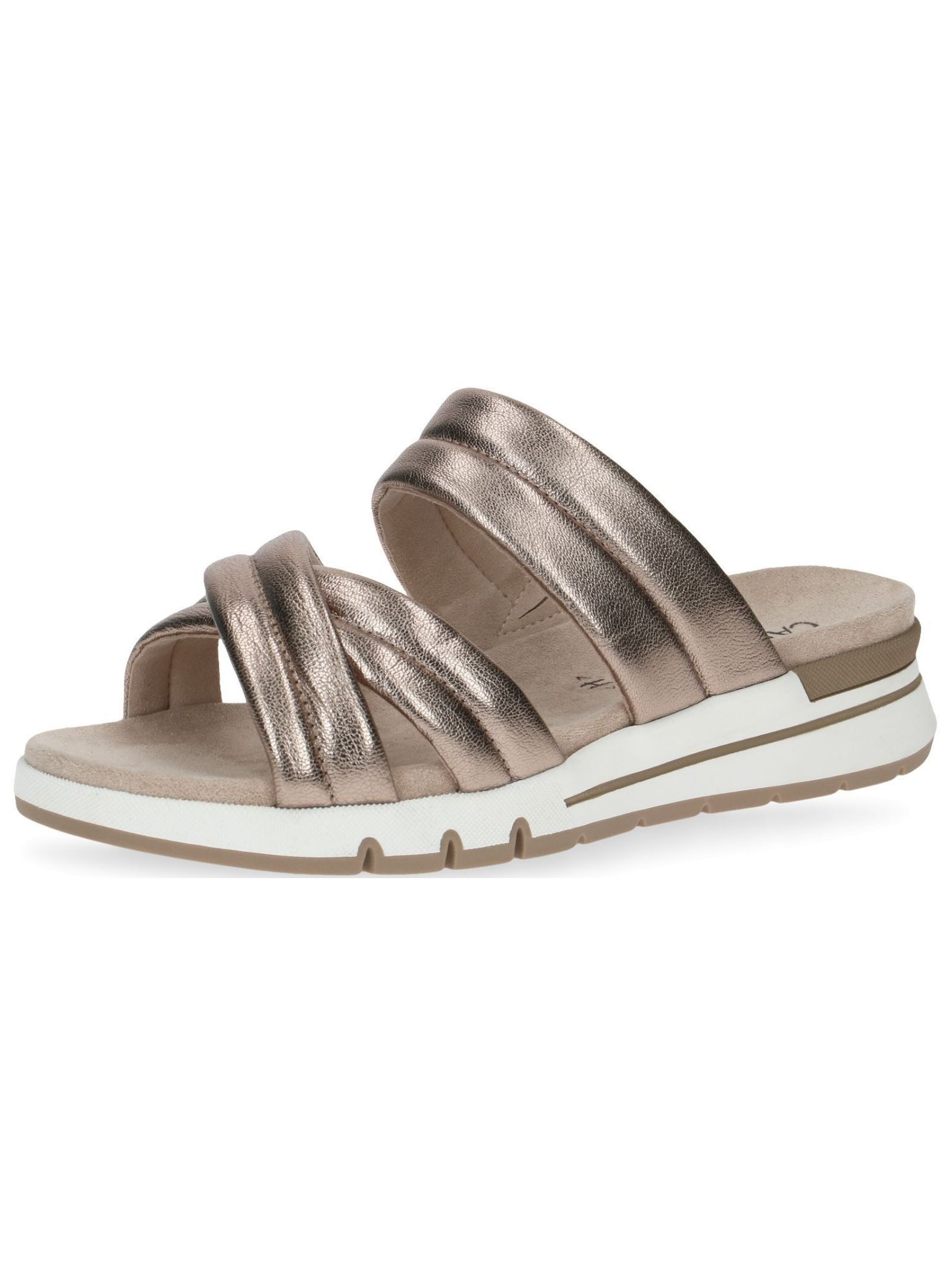 CAPRICE Pantolette »Pantoletten Leder« Taupe 40 40 Verschluss: Schlupfschuh