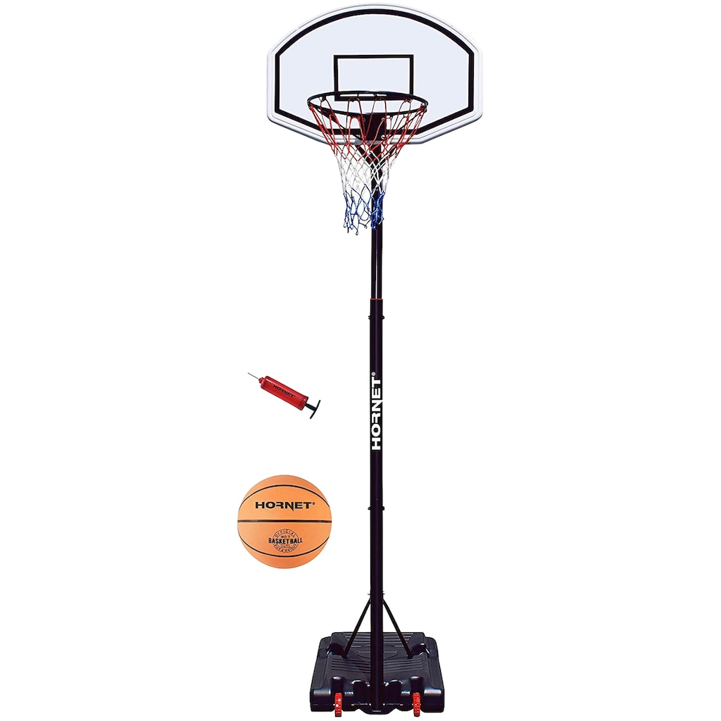 Hornet by Hudora Basketballständer »Hornet 260«, (Set, 3 St., Basketballständer mit Ball und Pumpe), mobil, höhenverstellbar bis 260 cm