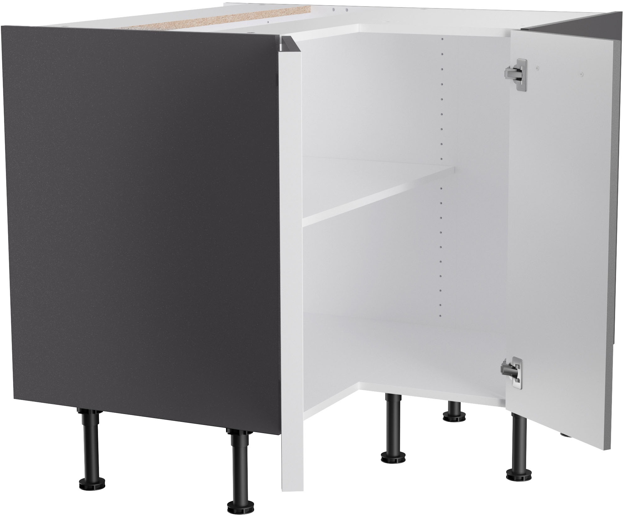 KOCHSTATION Eckunterschrank »KS-Bern2«, Breite 90 x 90 cm, 1 Tür, 1 Einlegeboden