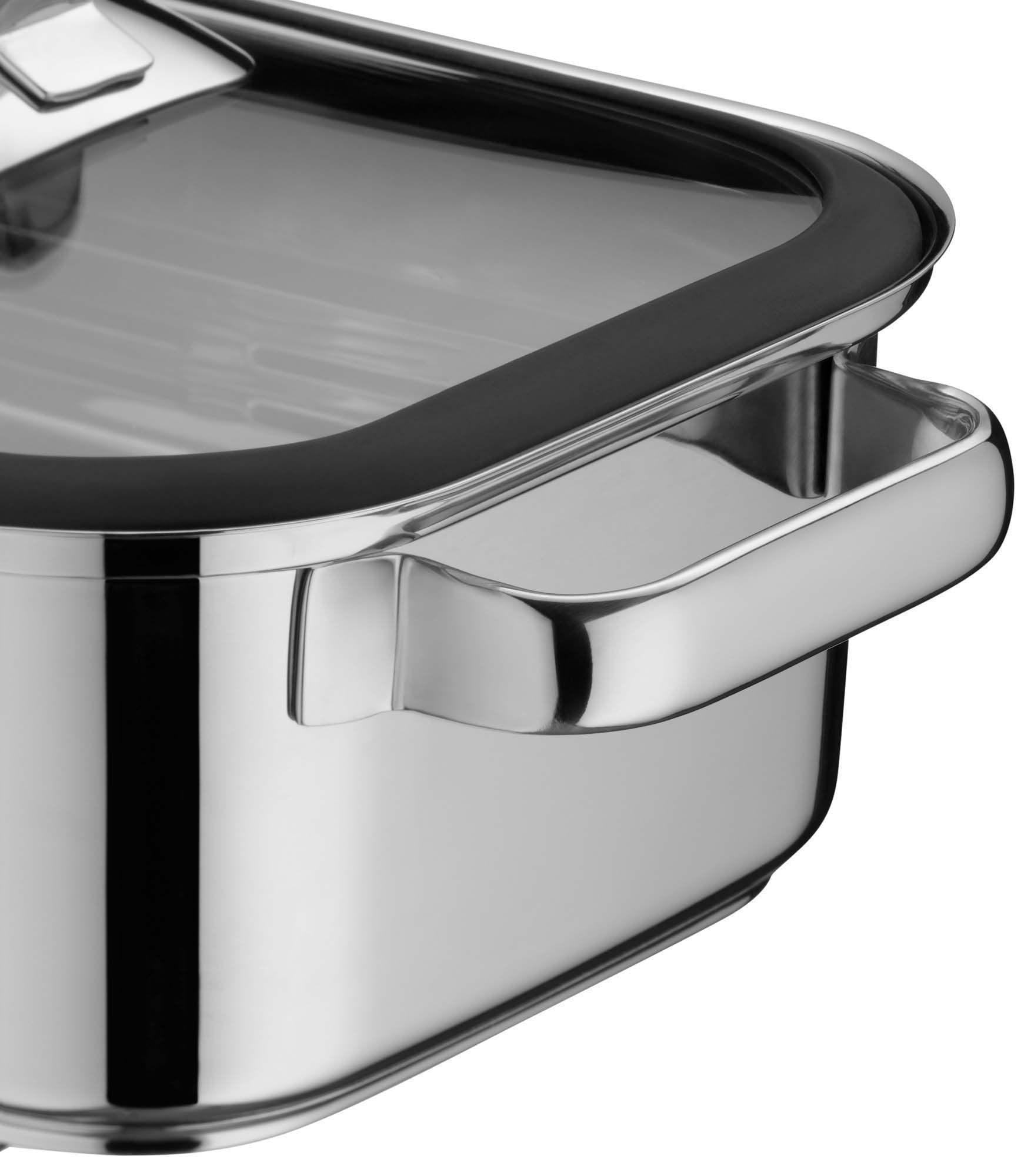 WMF Dampfgartopf »Vitalis Bräter mit Deckel«, Cromargan® Edelstahl Rostfrei 18/10, herausnehmbares Thermometer, für alle gängigen Herdarten geeignet