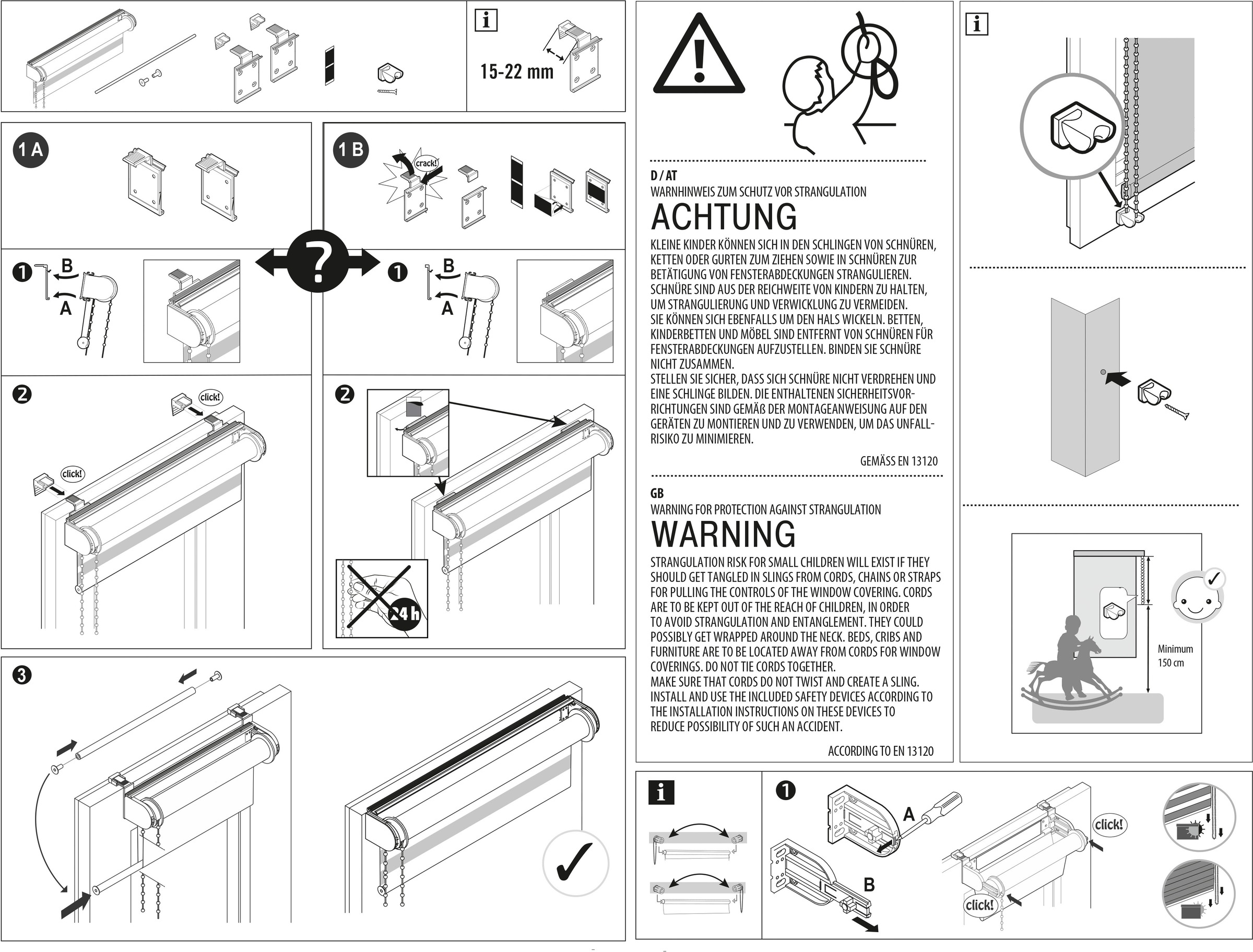 Gardinia Exklusiv Doppelrollo »EASYFIX«, transparent, Sichtschutz, mit Bohren, freihängend, Rollo vormontiert auf Montageschiene